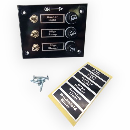 Panel Eléctrico de  3 Interruptores con Fusible