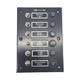 Panel 6 interruptores 115 x 160 mm