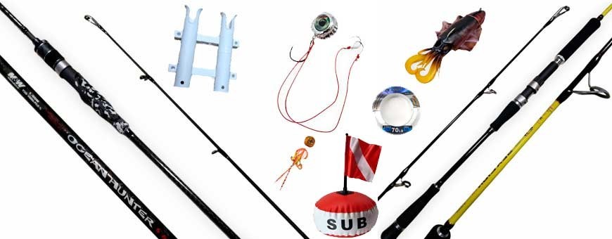 Seleccioón de accesorios para pesca deportiva