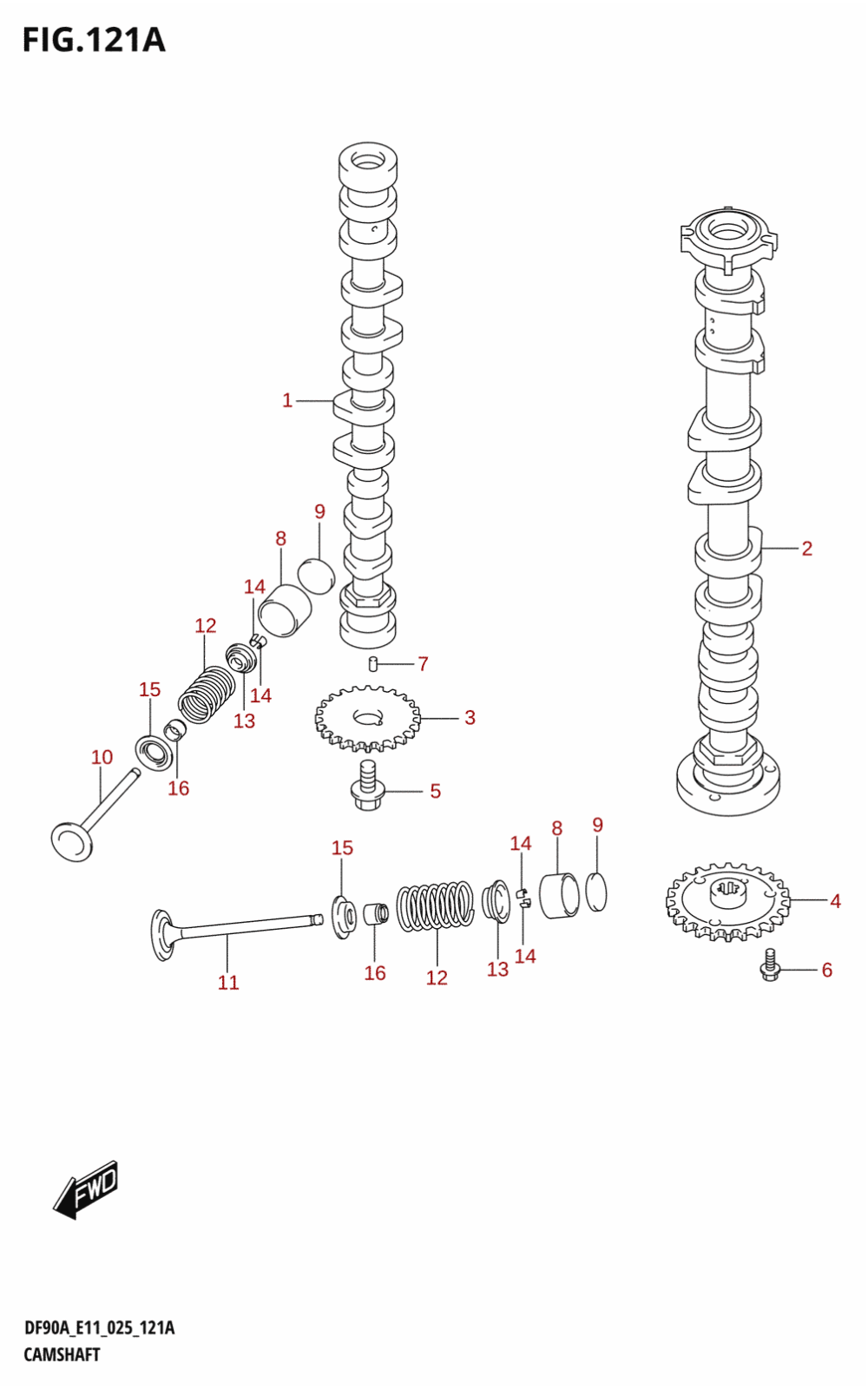 121A - CAMSHAFT (DF70A,DF70ATH)