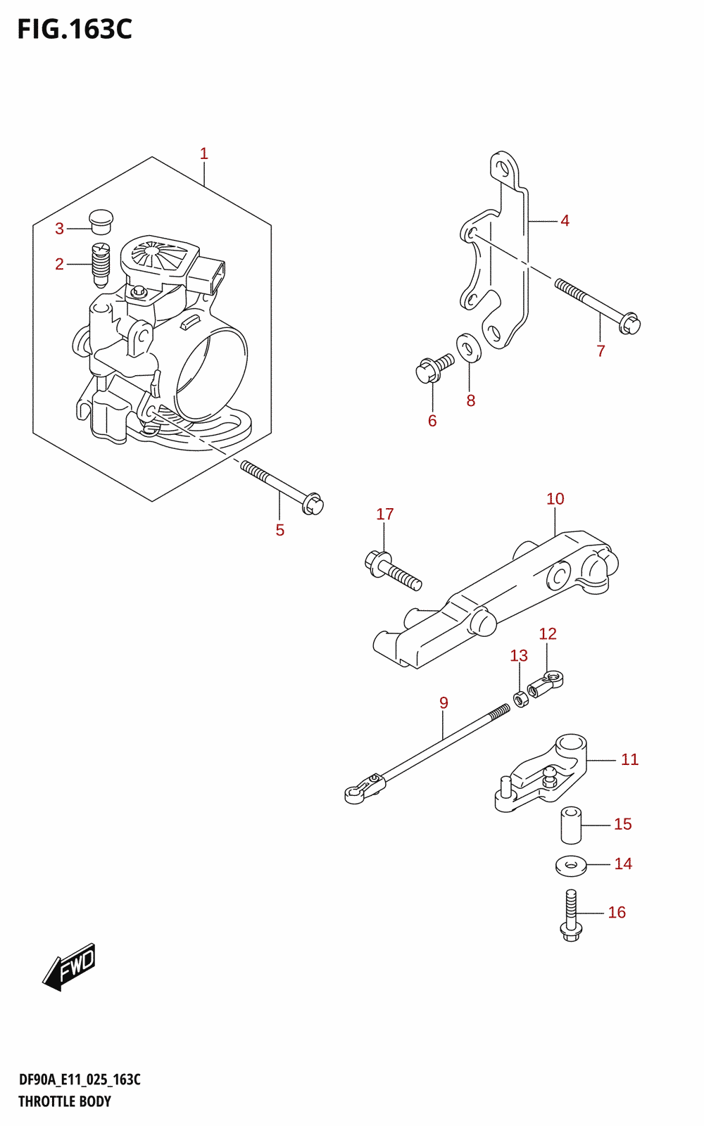 163C - THROTTLE BODY (DF70A,DF90A)