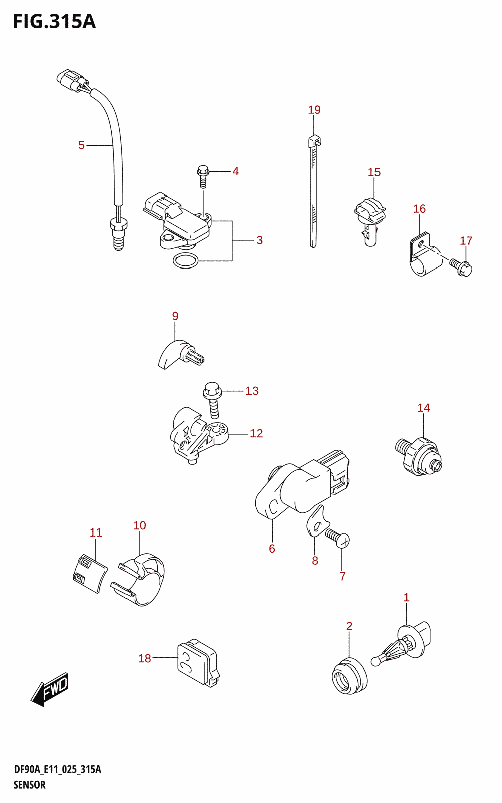 315A - SENSOR (DF70A,DF75A,DF70ATH,DF80A,DF90A,DF90ATH,DF100B)