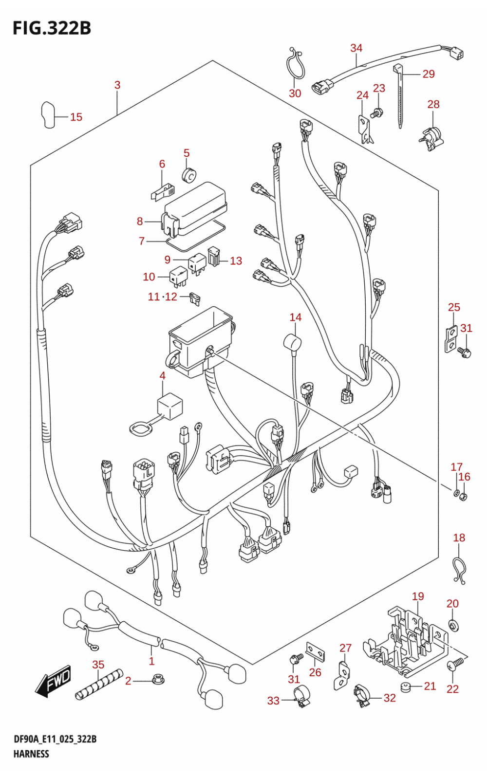 322B - HARNESS (DF90AWQH)