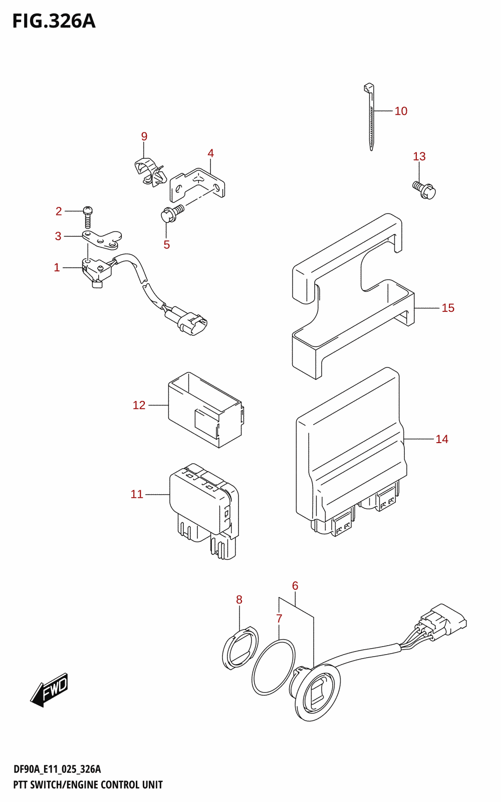 326A - PTT SWITCH /​ ENGINE CONTROL UNIT (DF70A,DF70ATH,DF75A,DF80A,DF90A,DF90ATH,DF100B)