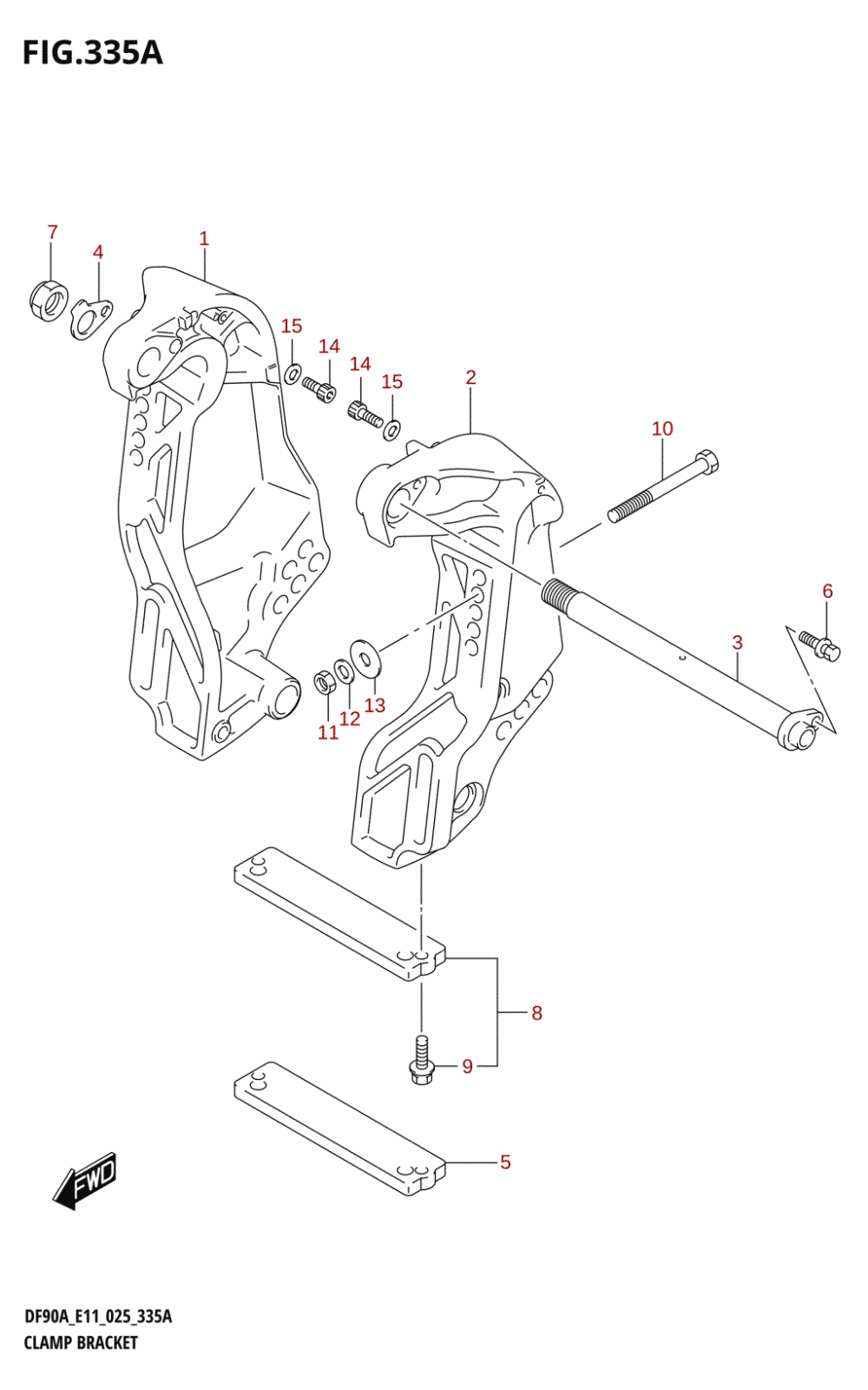 335A - CLAMP BRACKET (DF70A,DF70ATH,DF80A,DF90A,DF90ATH,DF100B,DF75A)