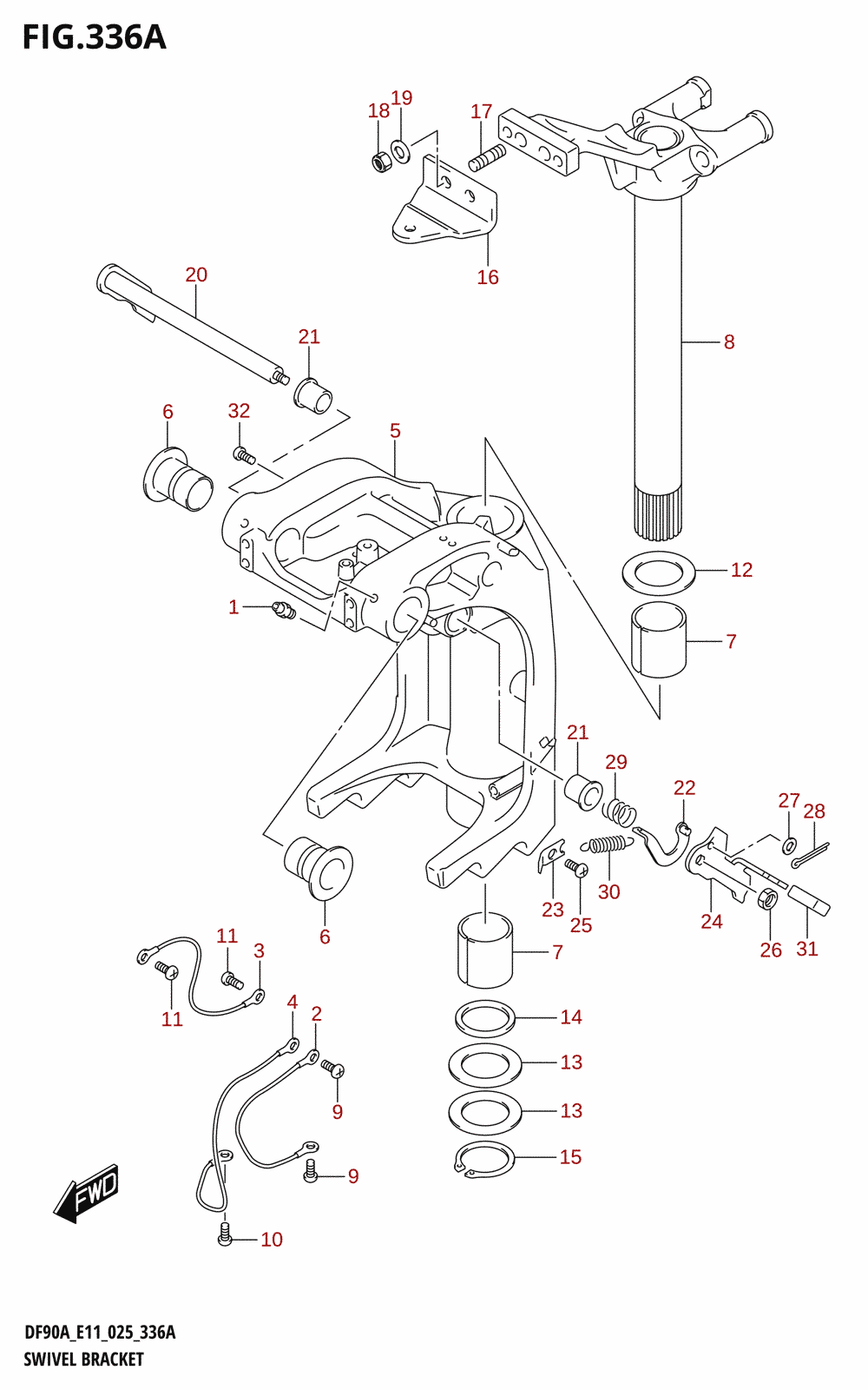 336A - SWIVEL BRACKET (DF70A,DF80A,DF90A,DF100B,DF75A)