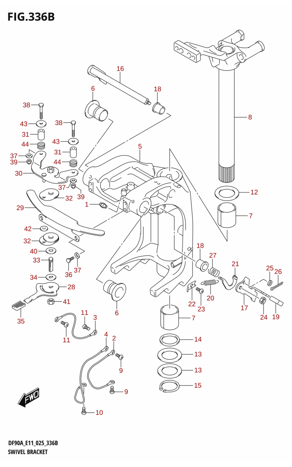 336B - SWIVEL BRACKET (DF70ATH,DF90ATH)