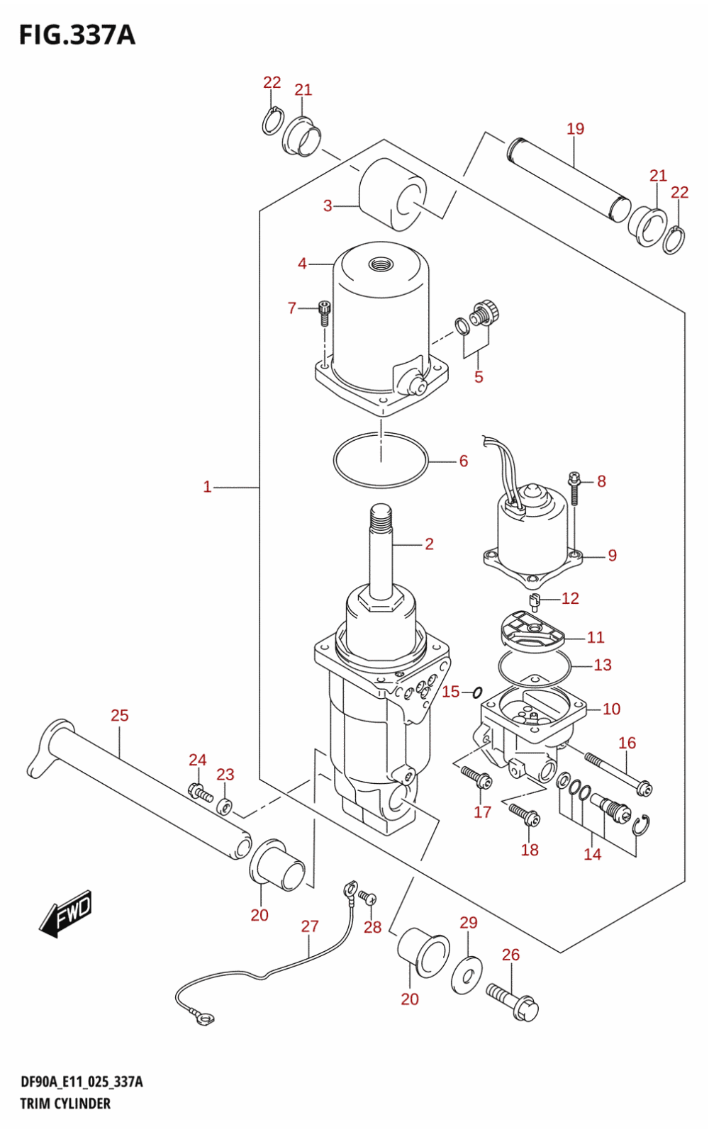 337A - TRIM CYLINDER (DF70A,DF70ATH,DF80A,DF90A,DF90ATH,DF100B,DF75A)