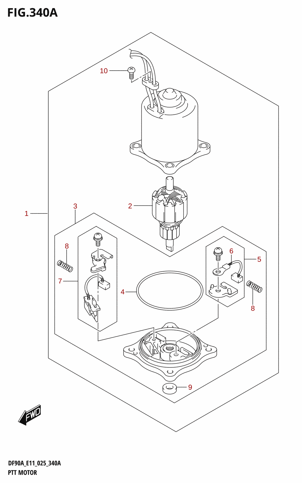 340A - PTT MOTOR (DF70A,DF70ATH,DF80A,DF90A,DF90ATH,DF100B,DF75A)