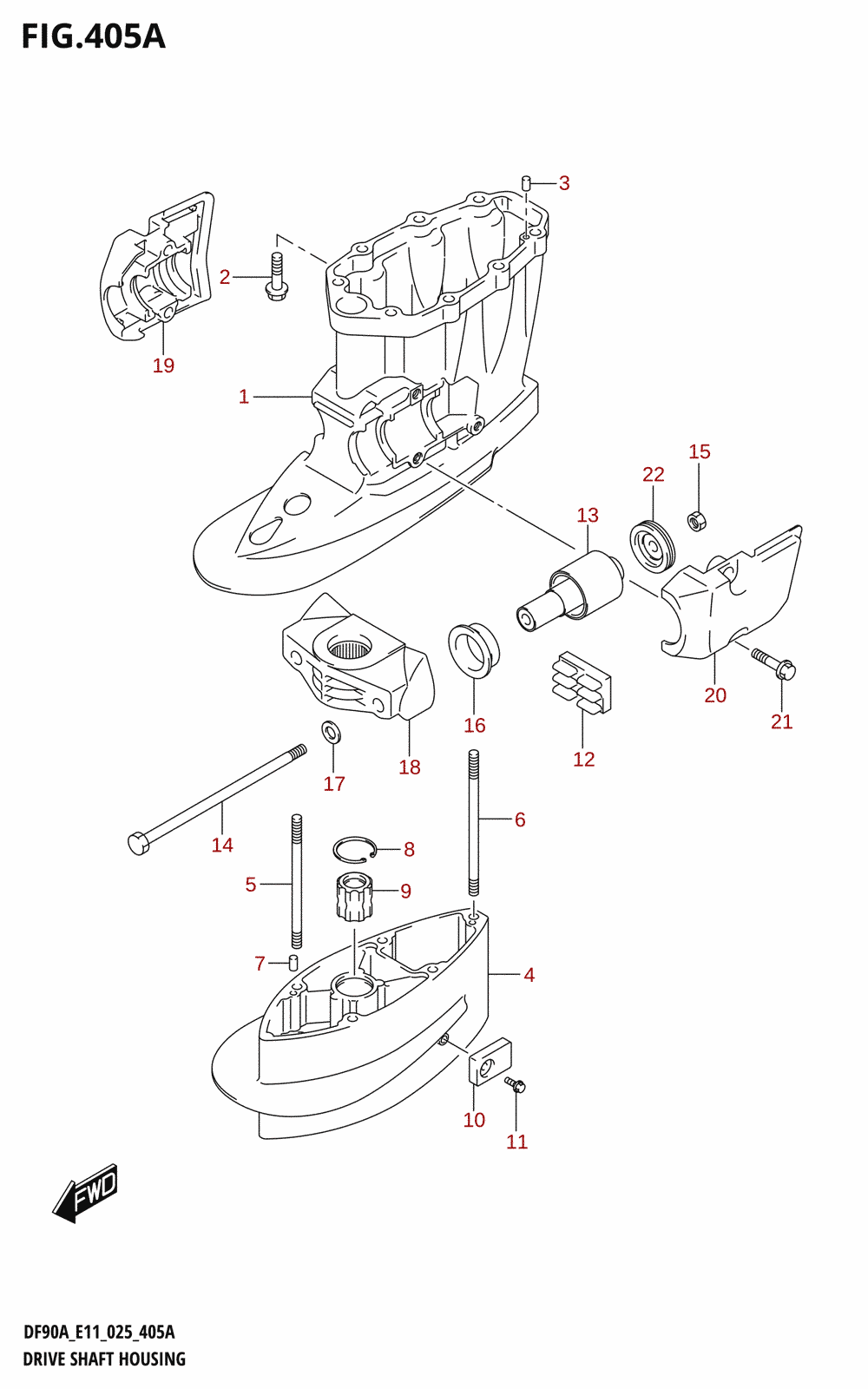 405A - DRIVE SHAFT HOUSING (DF70A,DF75A,DF80A,DF90A,DF90AWQH,DF100B)