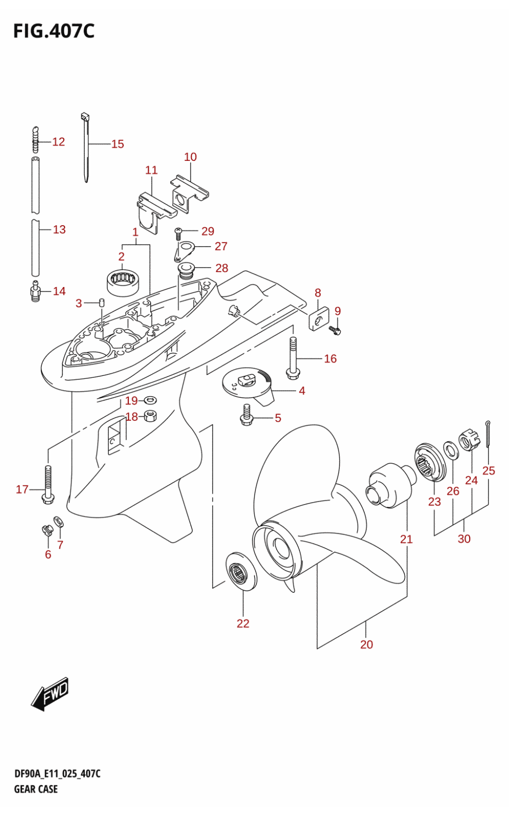 407C - GEAR CASE (E40:(DF80A,DF90AWQH))