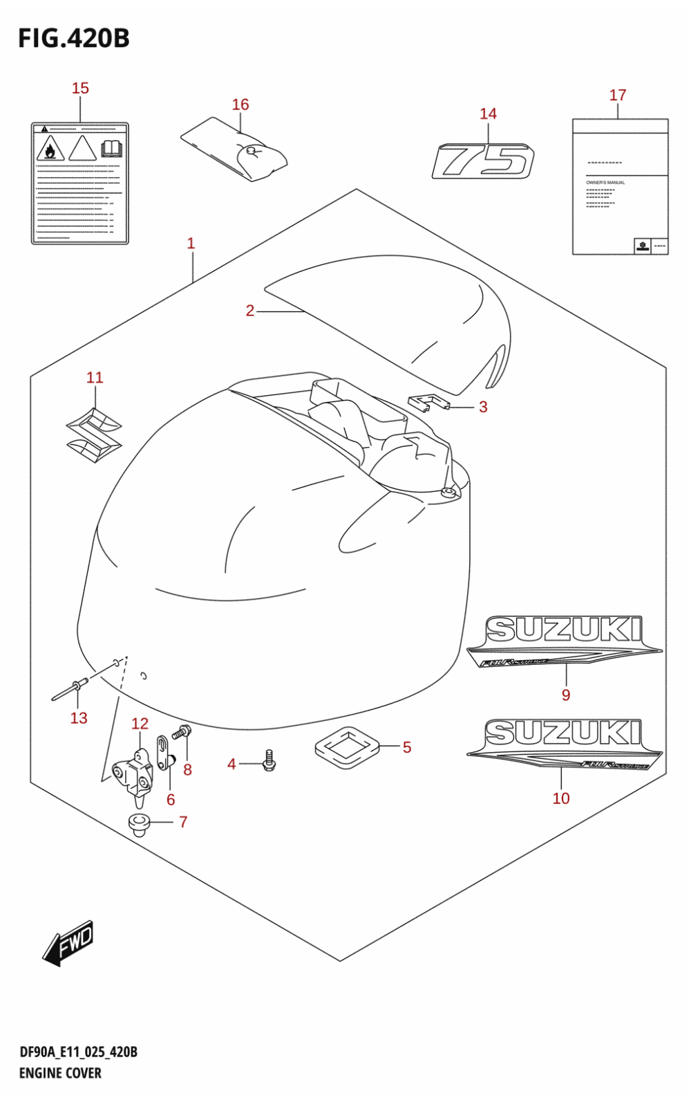 420B - ENGINE COVER (DF75A)