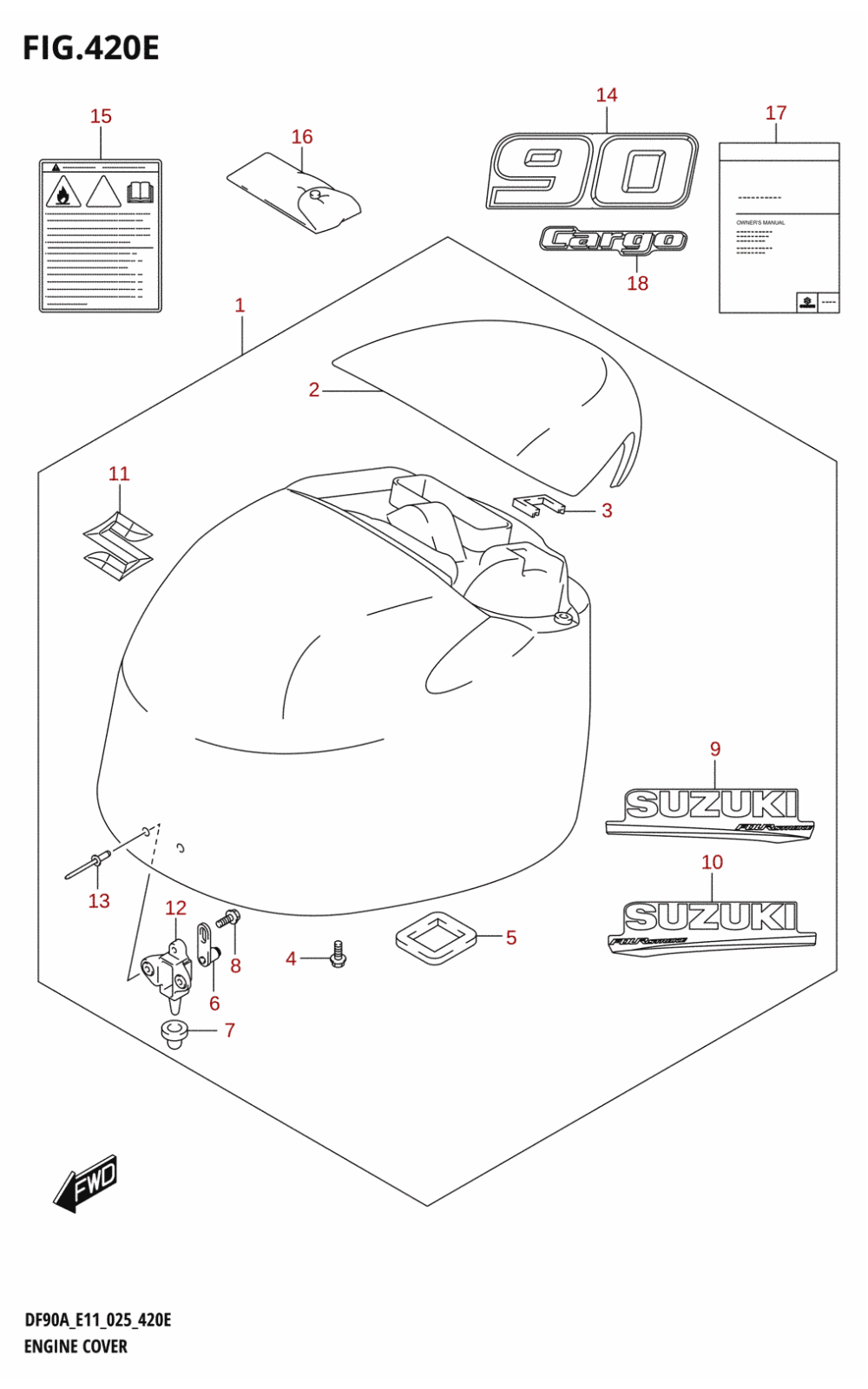 420E - ENGINE COVER (DF90AWQH:024)