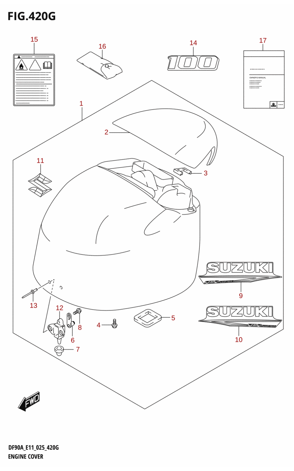 420G - ENGINE COVER (DF100B)