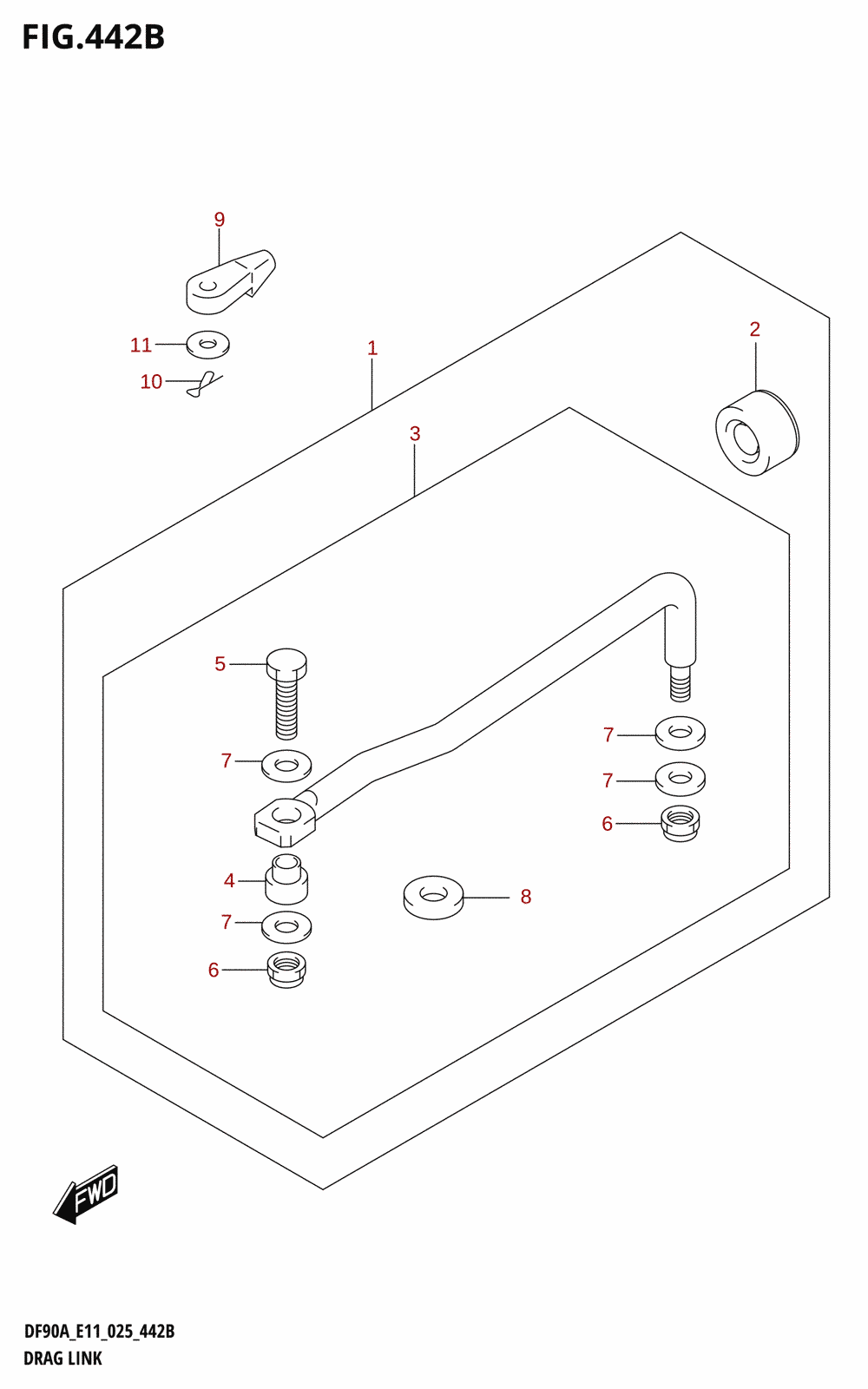 442B - DRAG LINK (DF70ATH,DF90ATH)