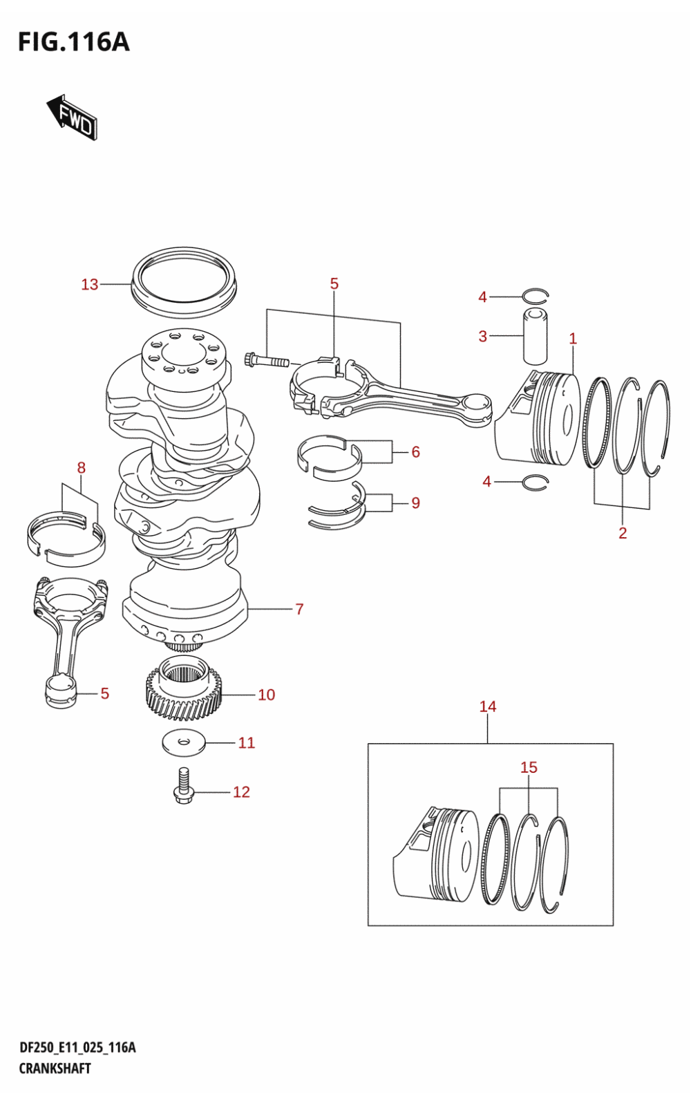 116A - CRANKSHAFT (DF200T,DF200Z,DF225T,DF225Z,DF250T,DF250Z)