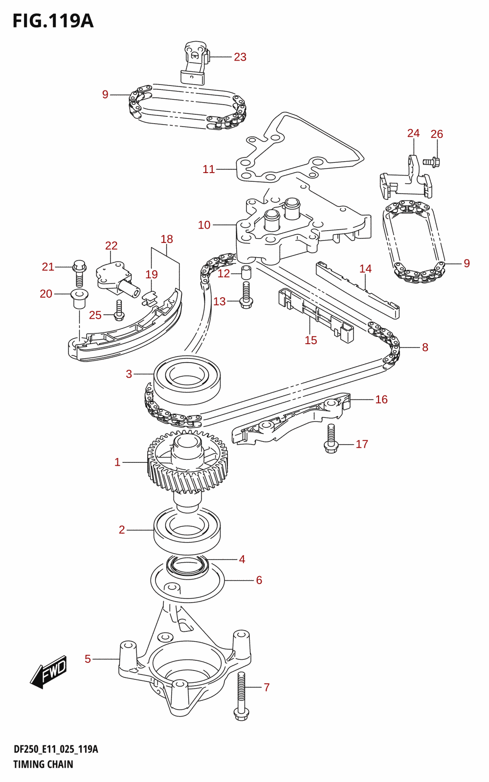 119A - TIMING CHAIN (DF200T,DF200Z,DF225T,DF225Z,DF250T,DF250Z)