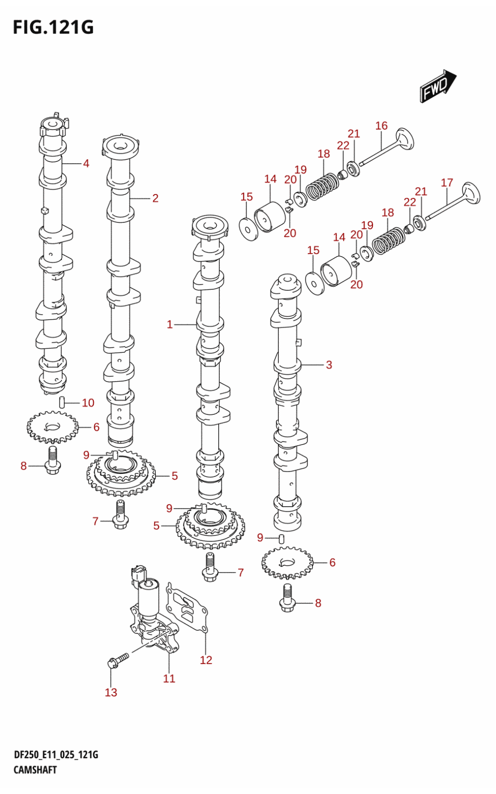 121G - CAMSHAFT (DF250ST:024)