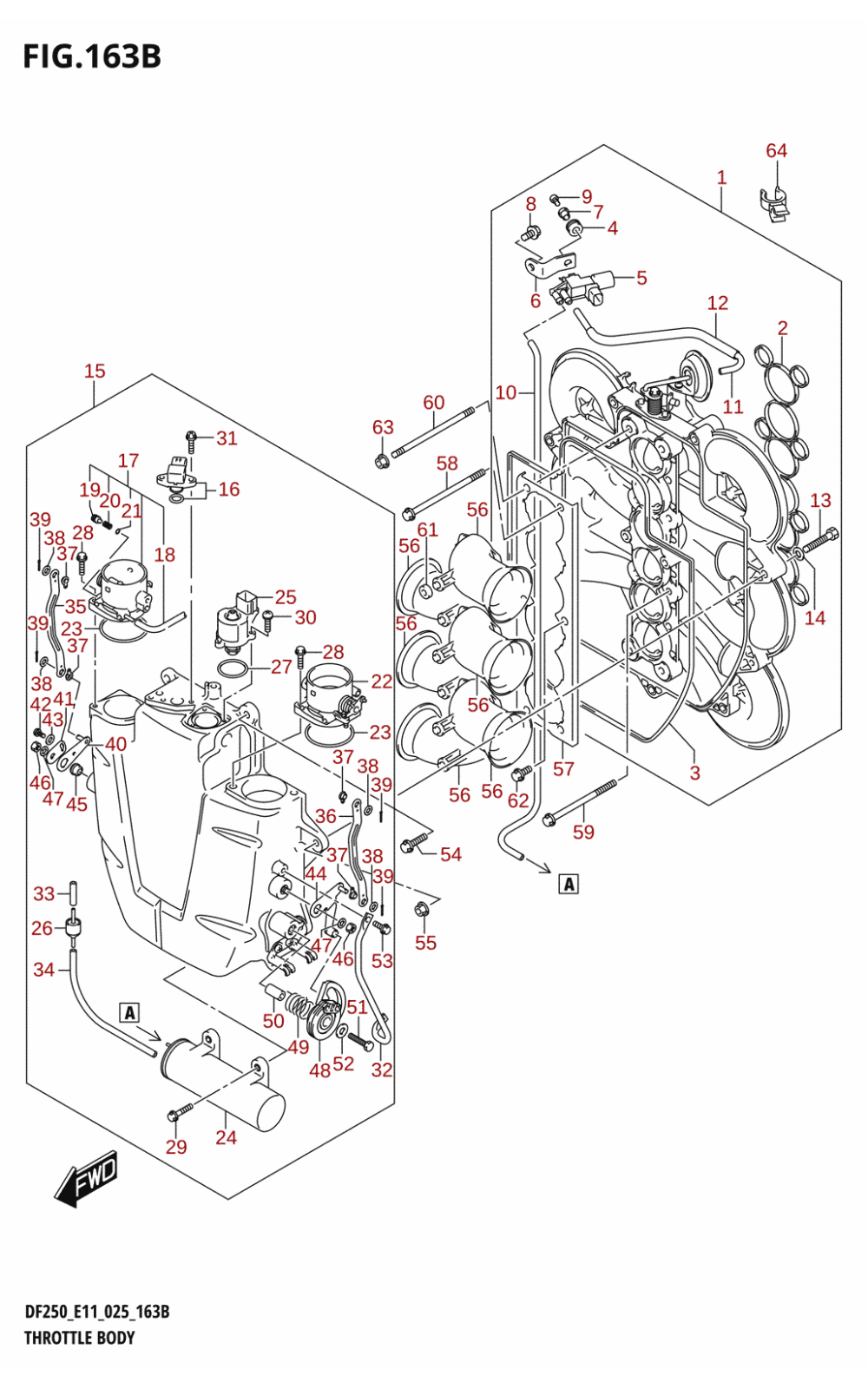 163B - THROTTLE BODY (DF225T,DF225Z,DF250T,DF250Z,DF250ST)