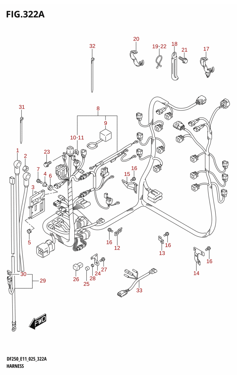 322A - HARNESS ((DF200T,DF200Z):024)