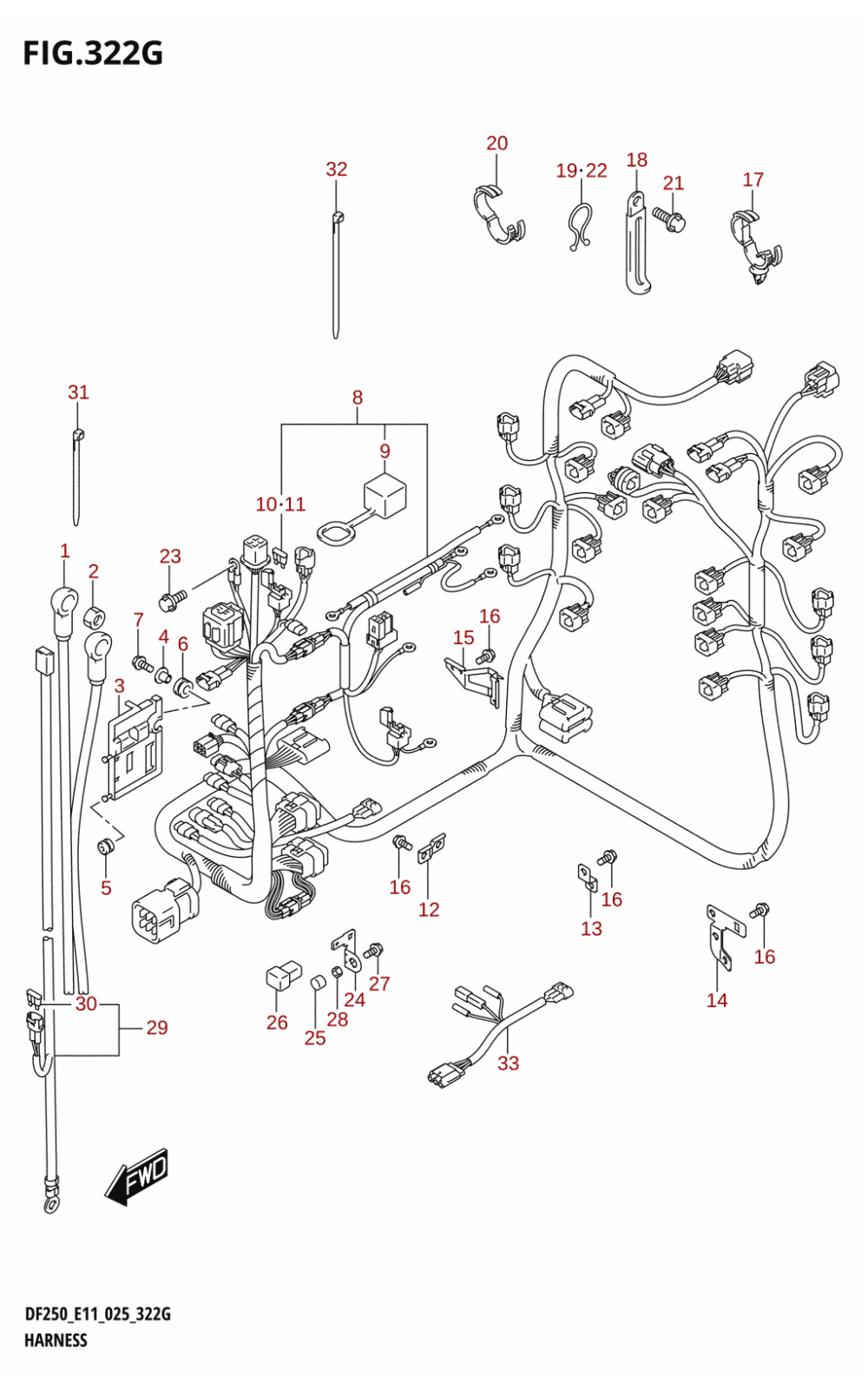 322G - HARNESS ((DF250T,DF250Z):024)