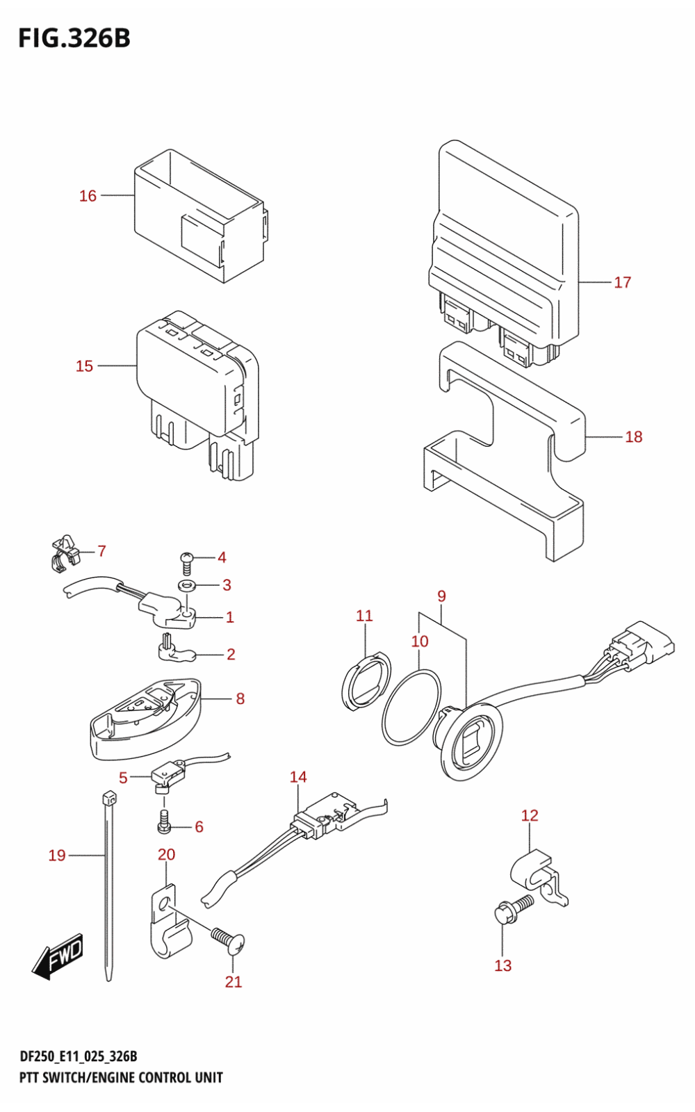 326B - PTT SWITCH /​ ENGINE CONTROL UNIT (DF250ST:025)