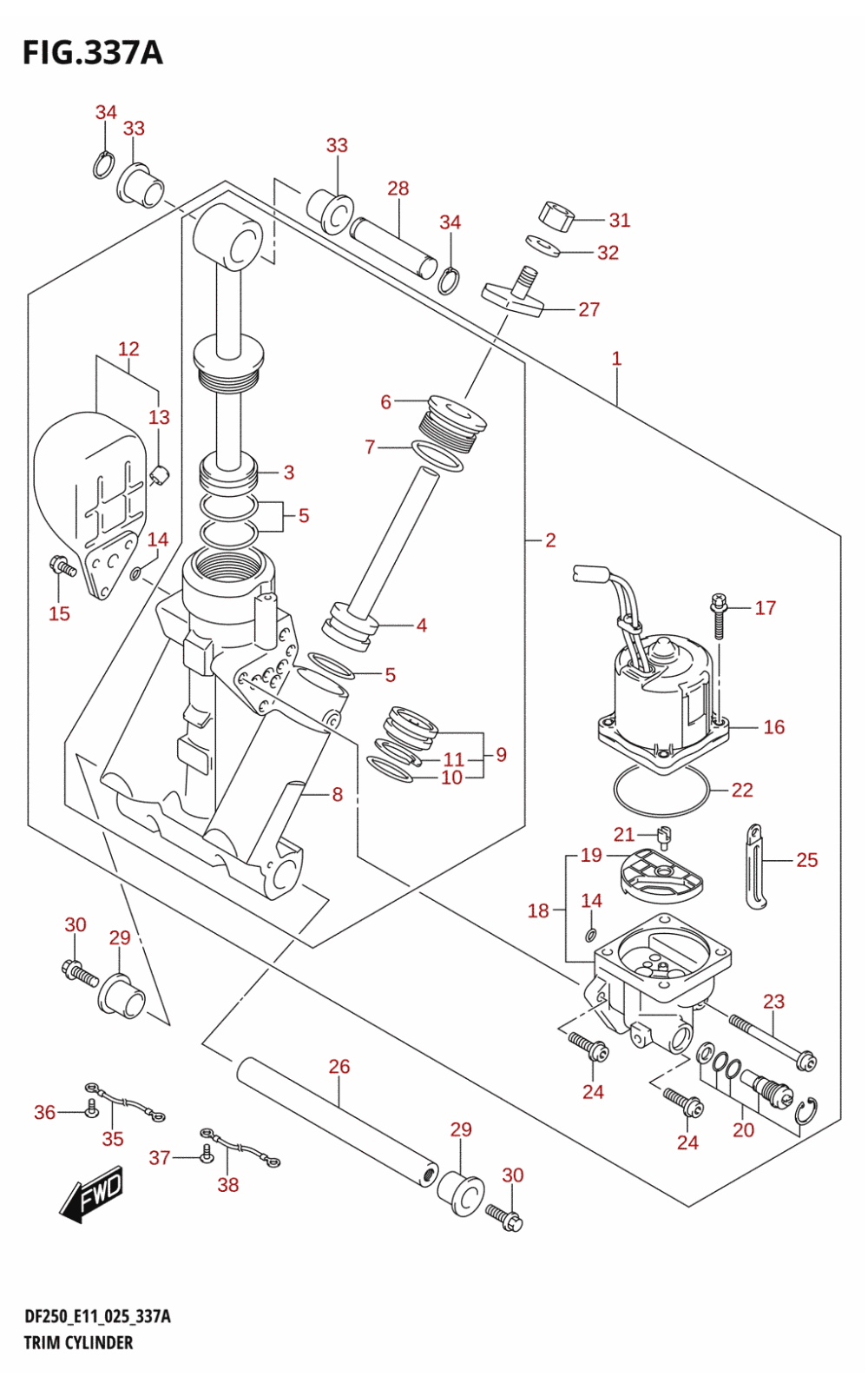 337A - TRIM CYLINDER (L-TRANSOM)