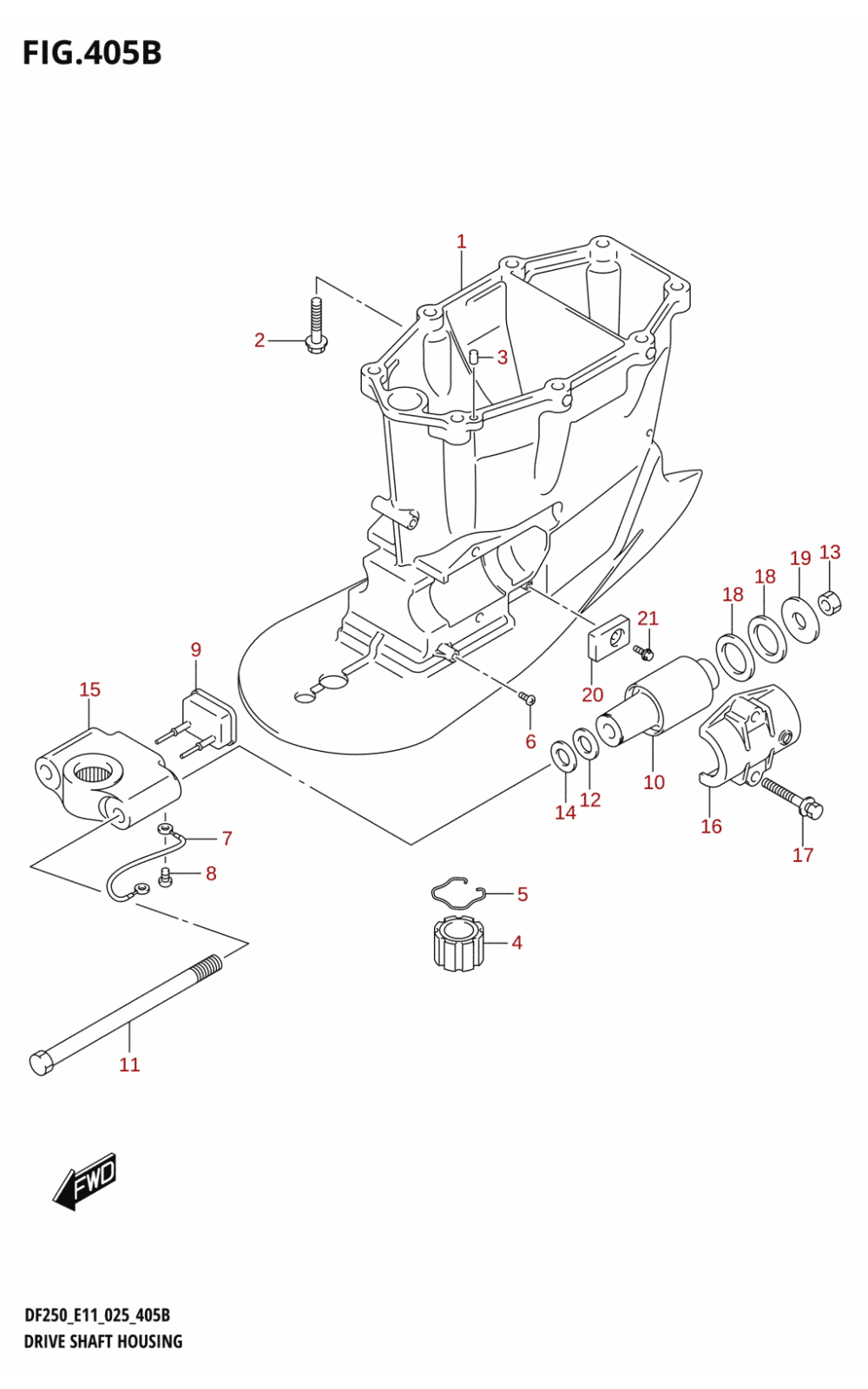 405B - DRIVE SHAFT HOUSING ((DF200T,DF200Z,DF225T,DF225Z,DF250T,DF250Z):X-TRANSOM)