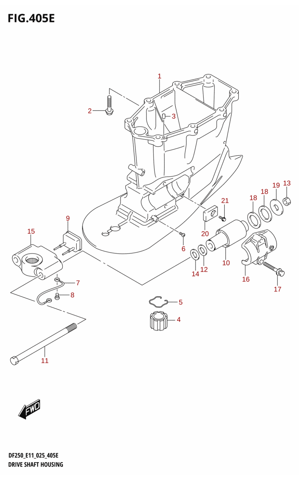 405E - DRIVE SHAFT HOUSING (DF250ST:X-TRANSOM)