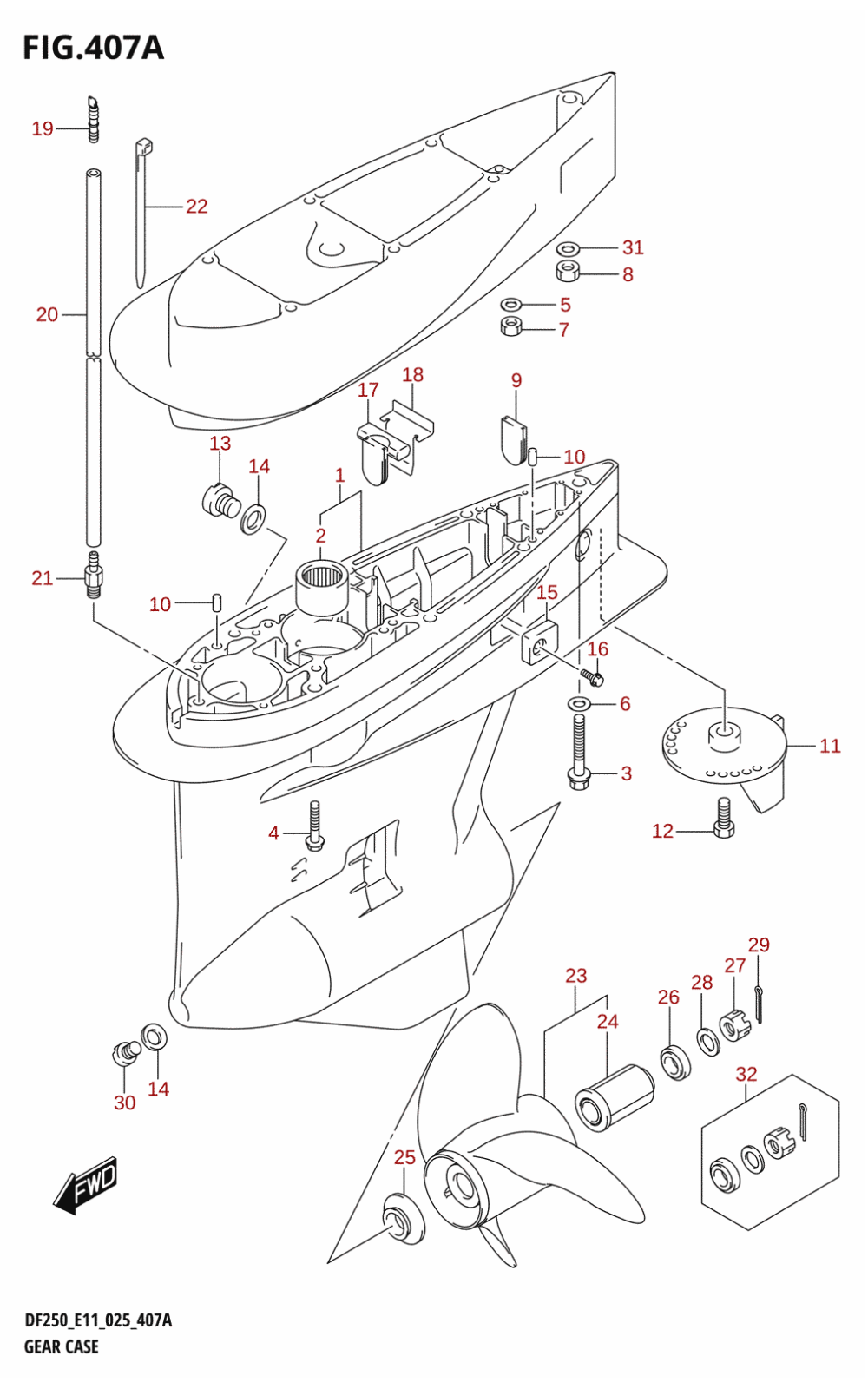 407A - GEAR CASE (DF200T)