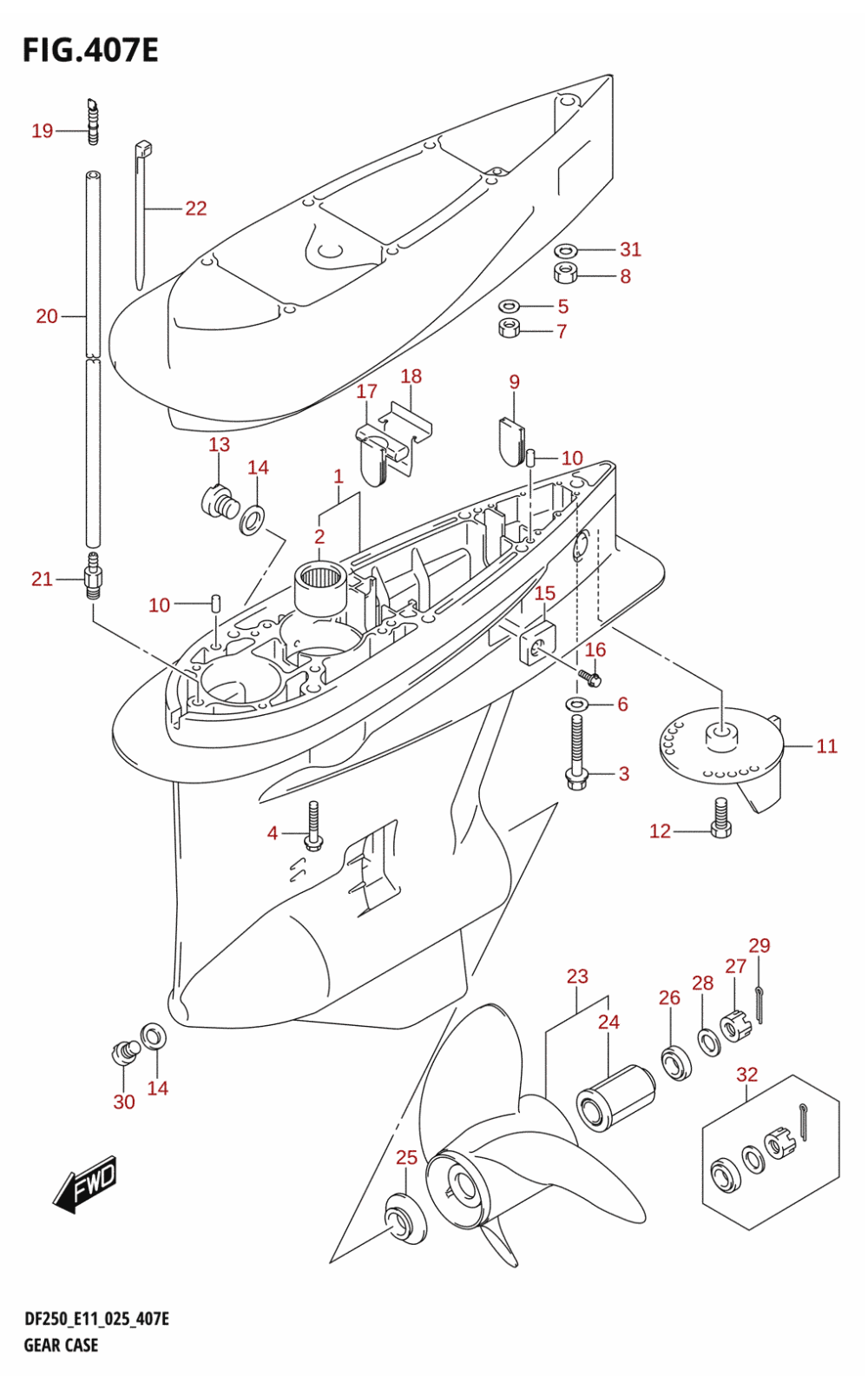 407E - GEAR CASE (DF250T)