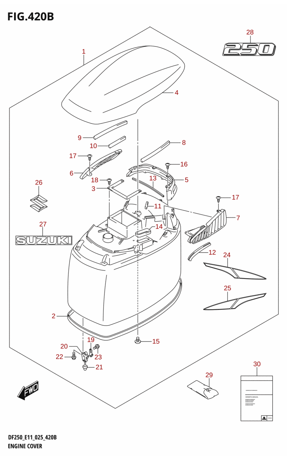 420B - ENGINE COVER (DF250ST:025)