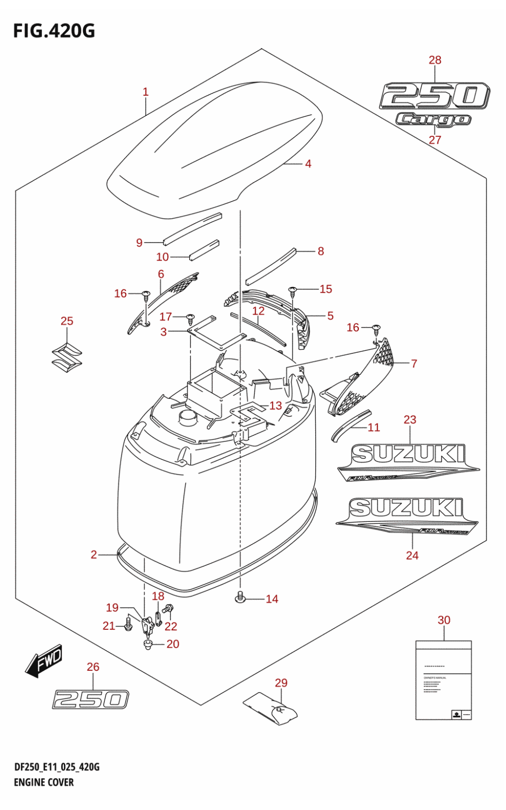 420G - ENGINE COVER ((DF250T,DF250Z):024)