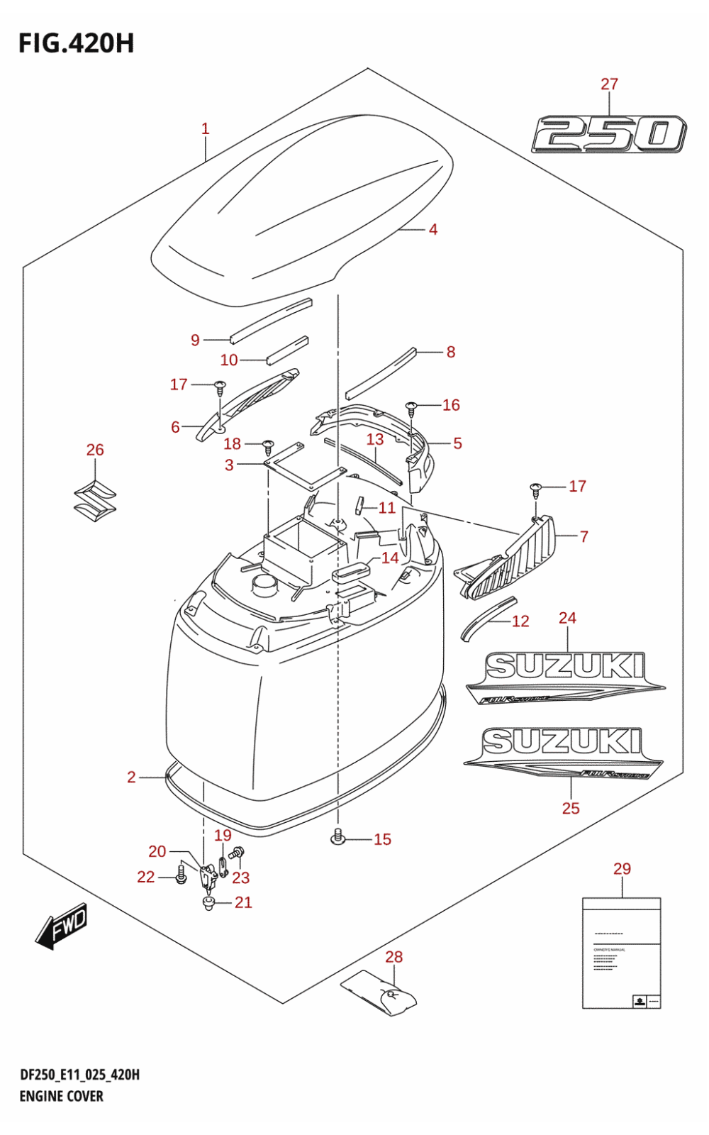 420H - ENGINE COVER ((DF250T,DF250Z):025)