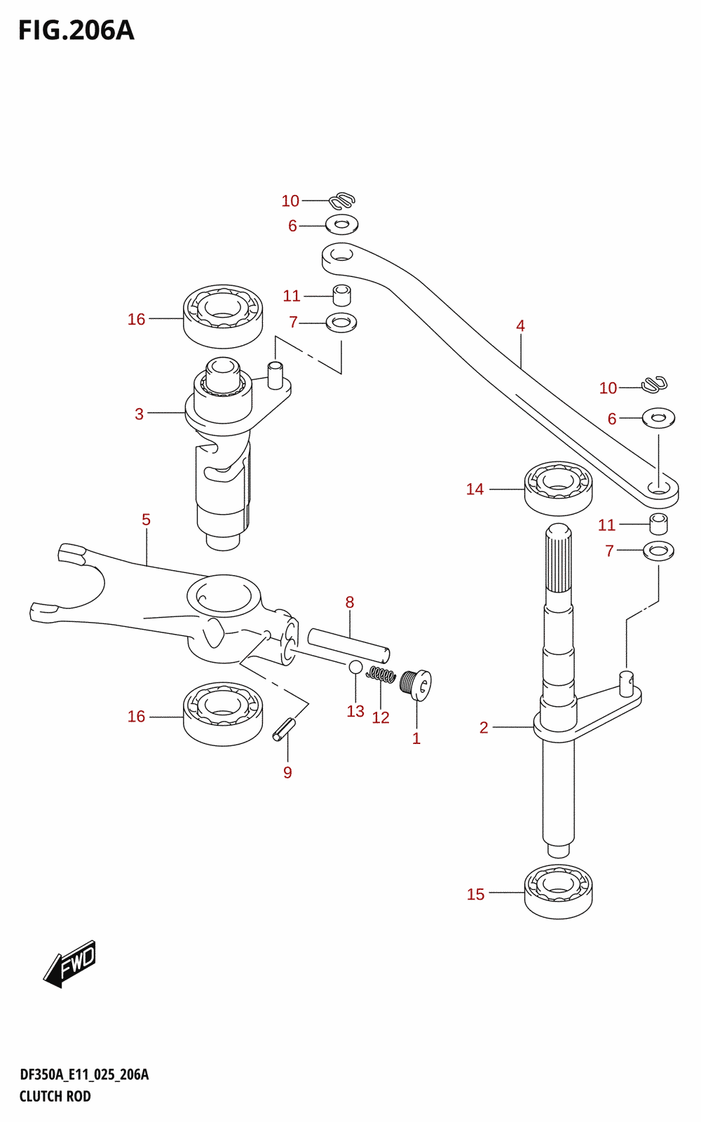 206A - CLUTCH ROD