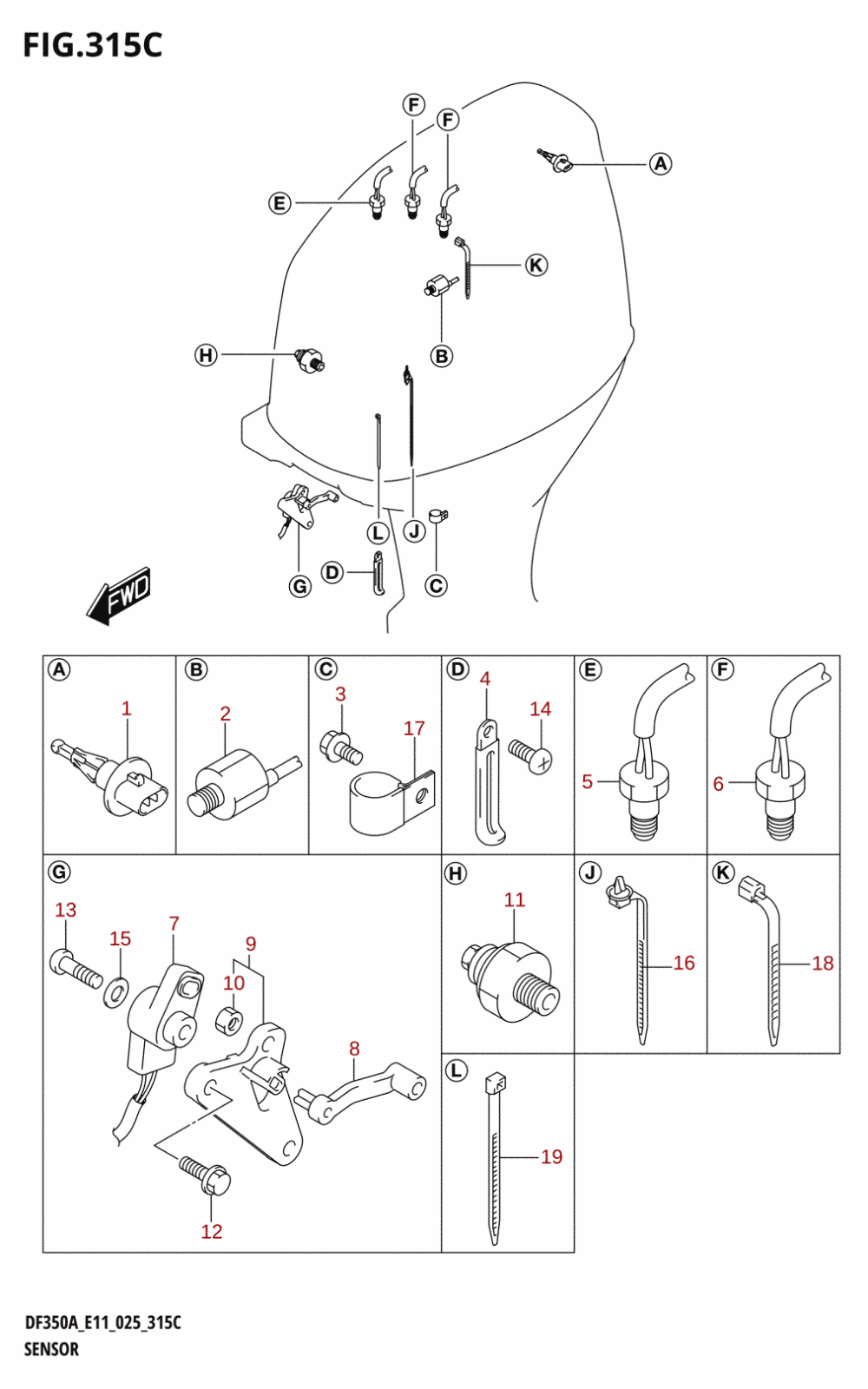 315C - SENSOR (DF350A,DF325A,DF300B)