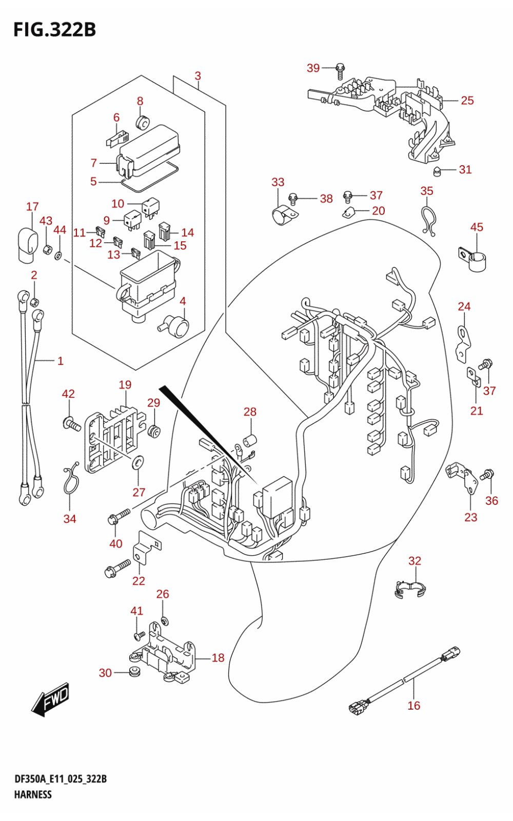 322B - HARNESS (DF350AMD,DF300BMD)