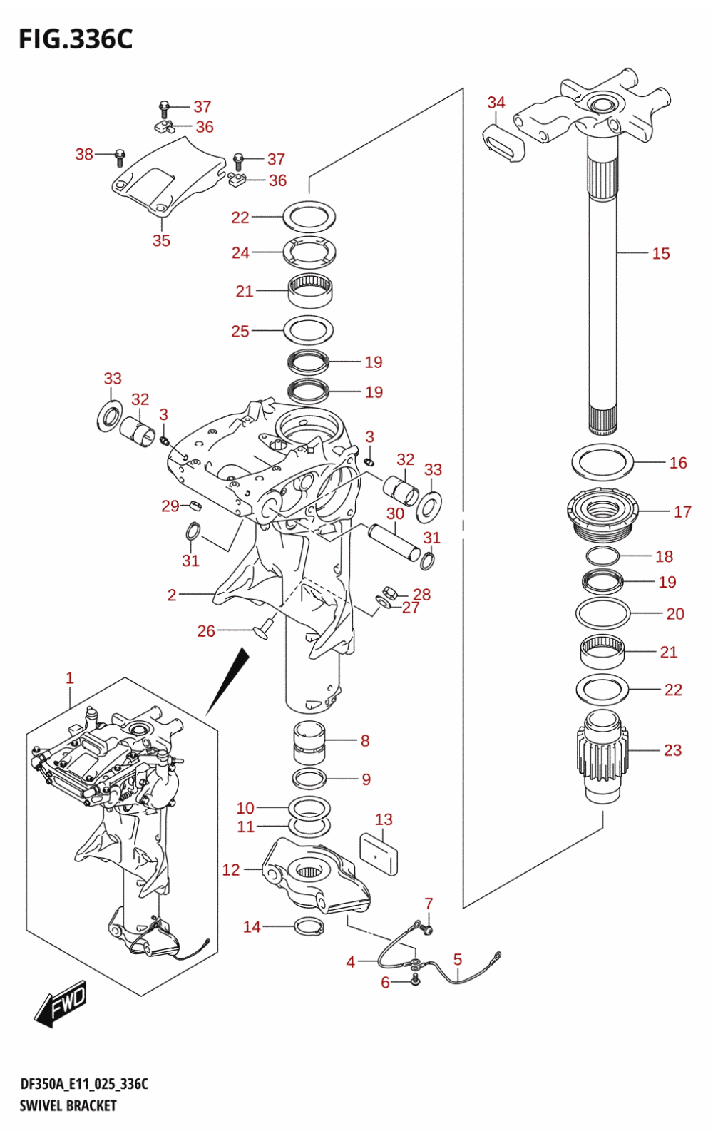 336C - SWIVEL BRACKET (DF350AMD,DF300BMD)