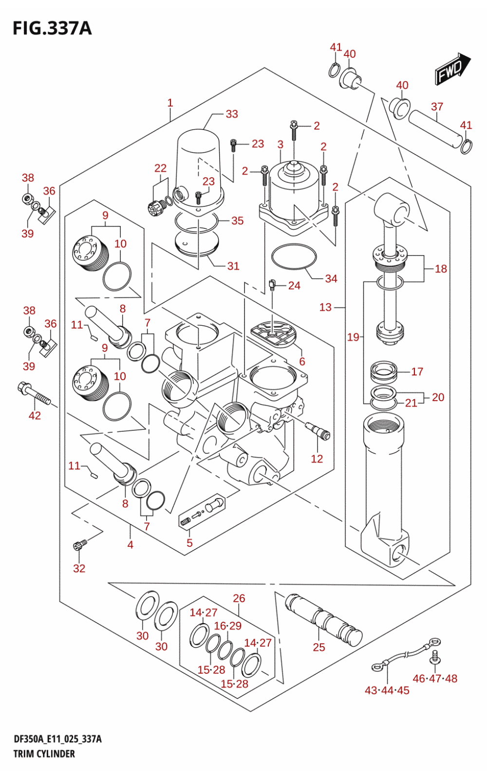 337A - TRIM CYLINDER (DF350A,DF325A,DF300B)