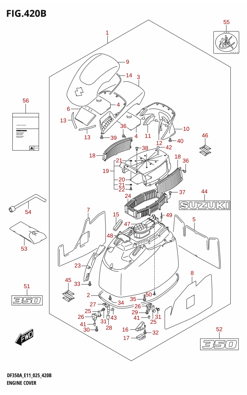 420B - ENGINE COVER (DF350A,DF350AMD)