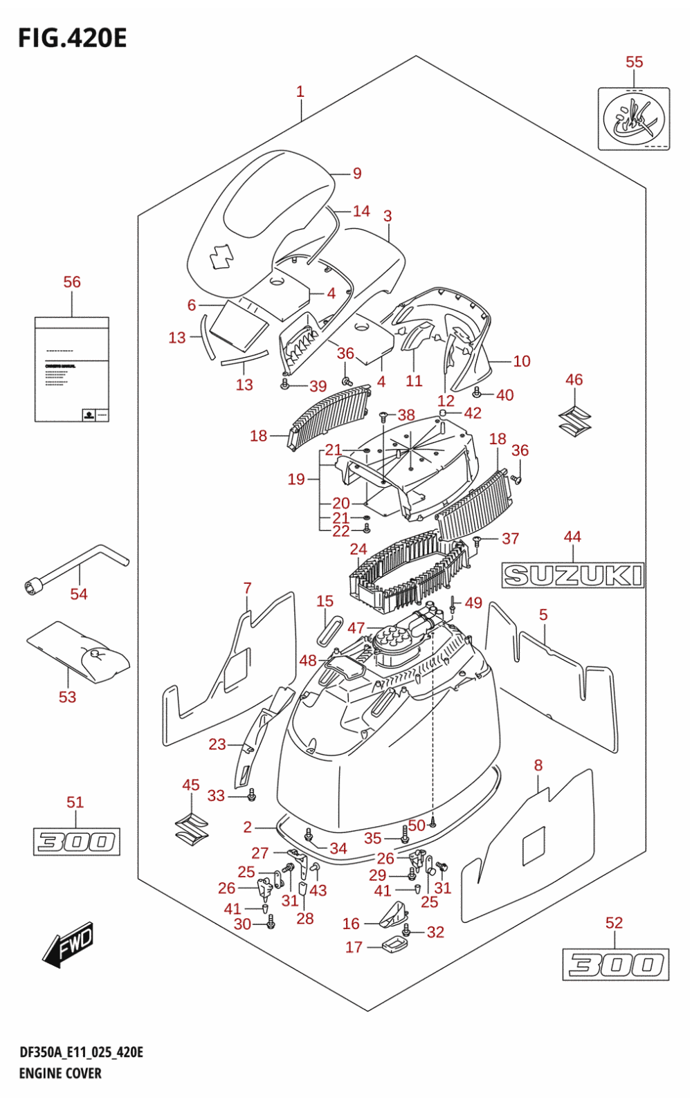 420E - ENGINE COVER (DF300B,DF300BMD)