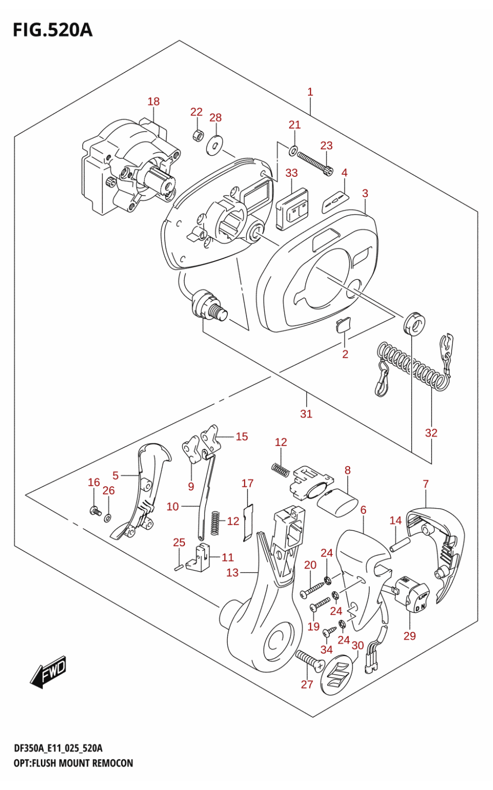 520A - OPT:FLUSH MOUNT REMOCON