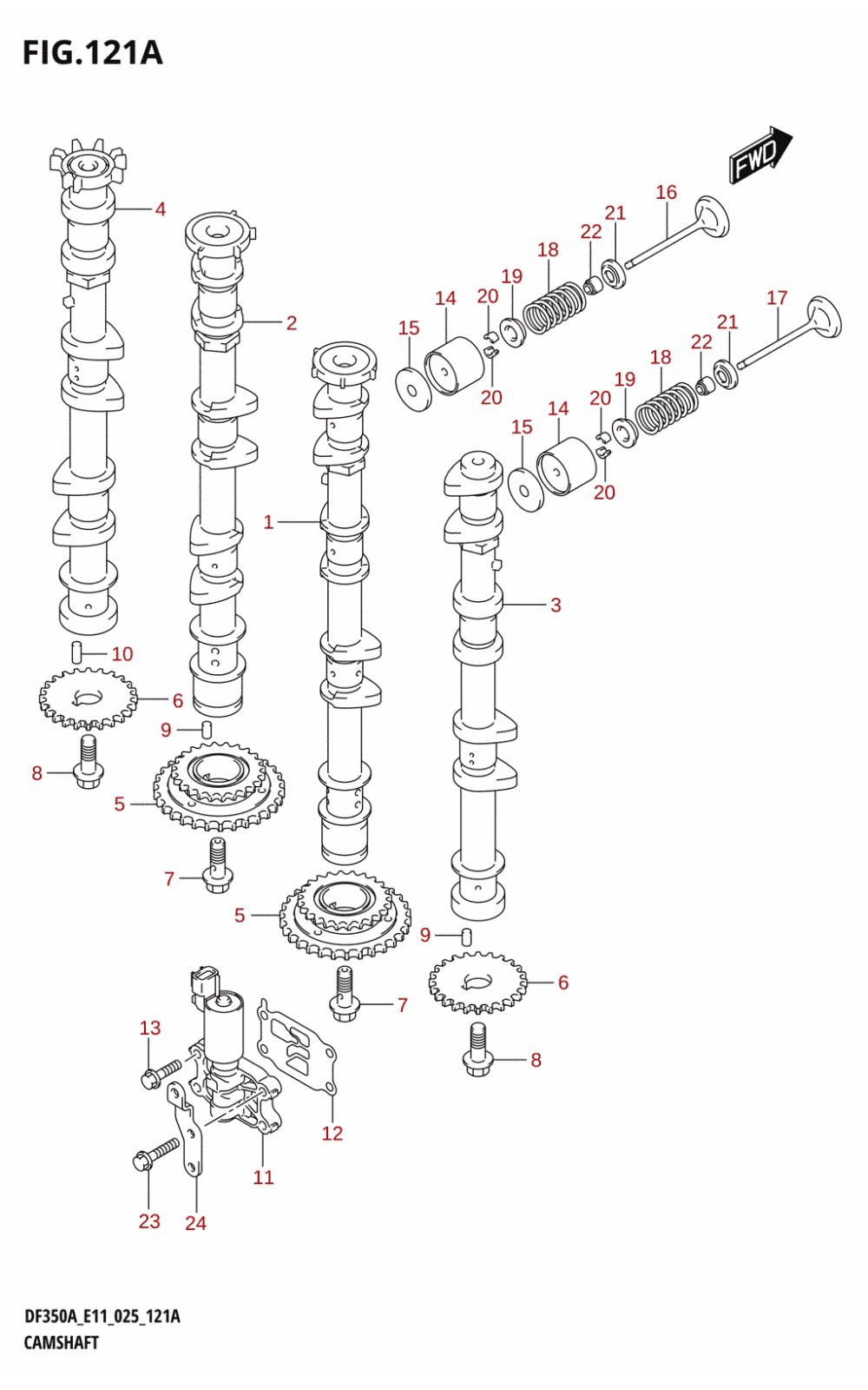 121A - CAMSHAFT (DF350A,DF350AMD,DF325A)