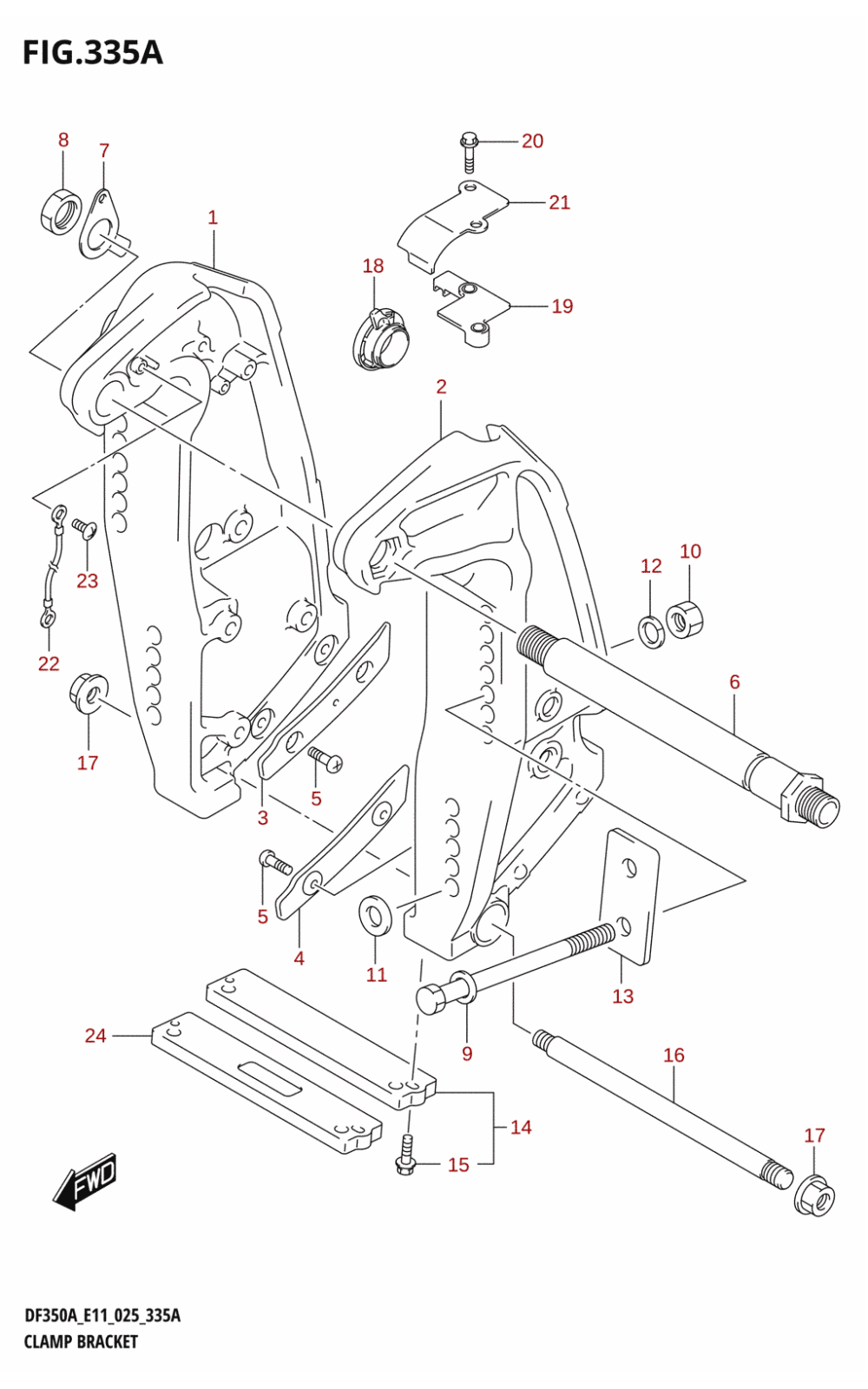 335A - CLAMP BRACKET (DF350A,DF325A,DF300B)