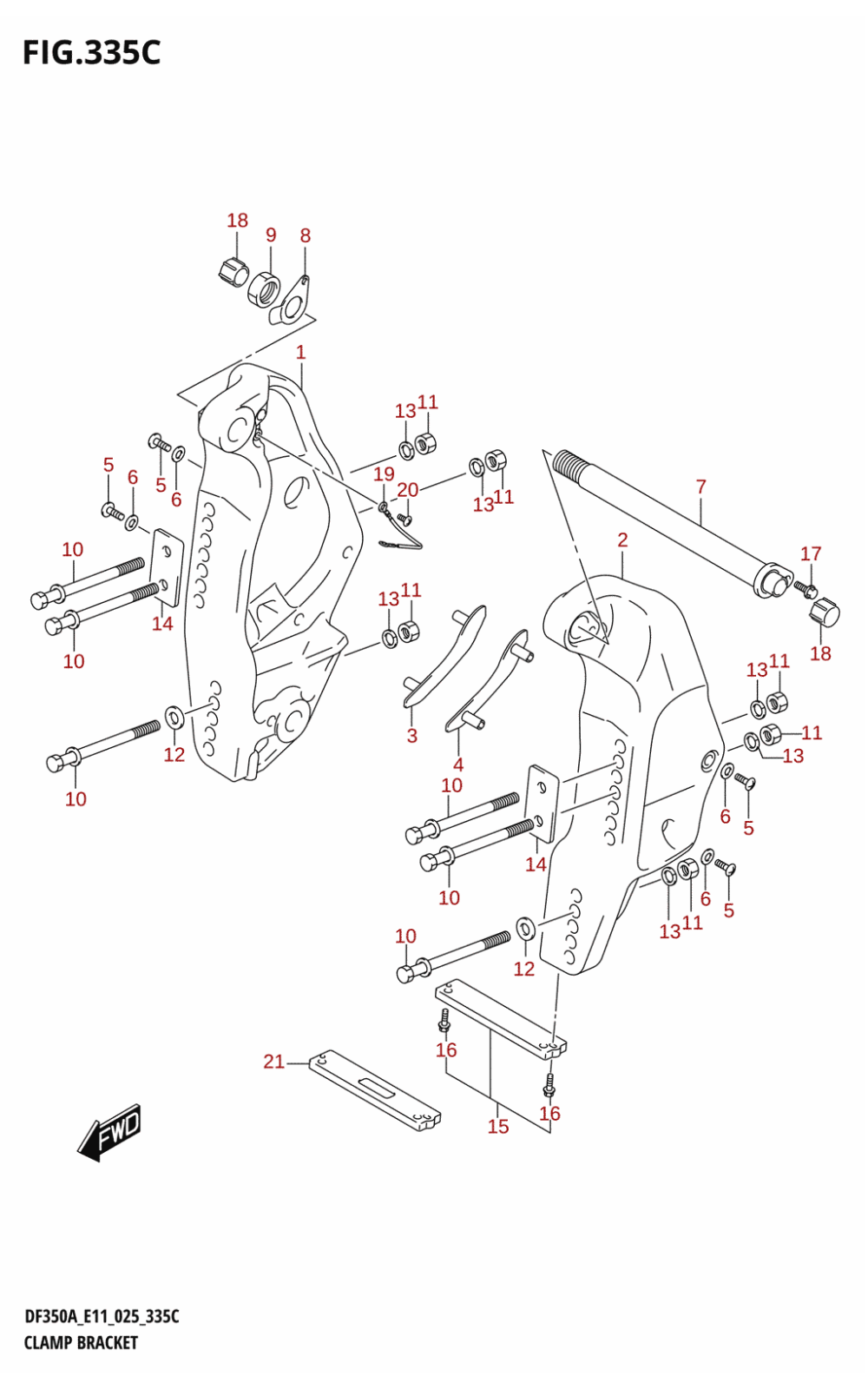 335C - CLAMP BRACKET (DF350AMD,DF300BMD)