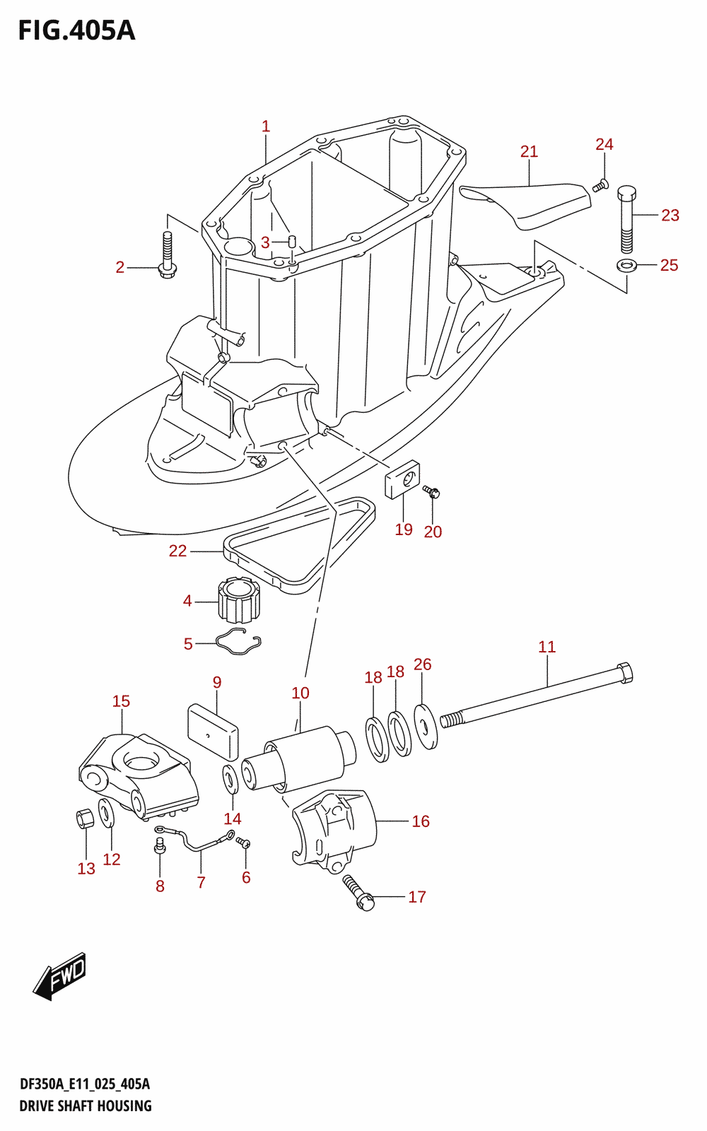 405A - DRIVE SHAFT HOUSING (DF350A,DF325A,DF300B:X-TRANSOM)