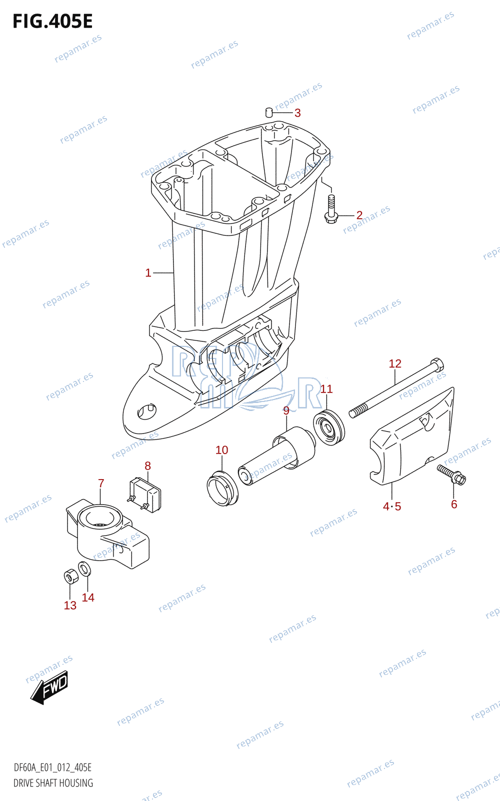 405E - DRIVE SHAFT HOUSING (DF50ATH:E01)