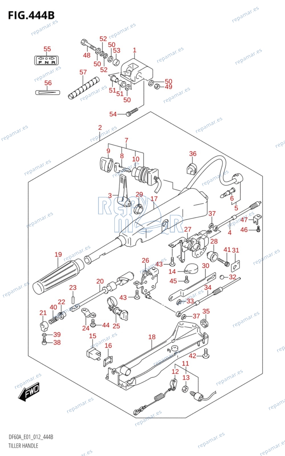 444B - TILLER HANDLE (DF50ATH:E01)