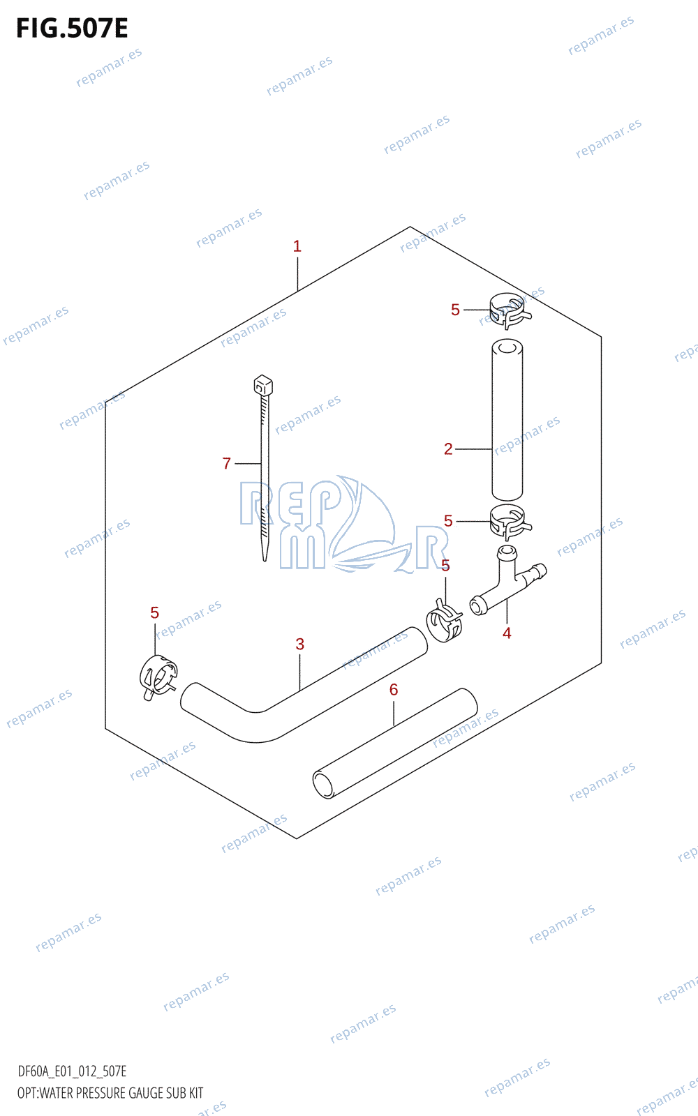 507E - OPT:WATER PRESSURE GAUGE SUB KIT (DF50ATH:E01)