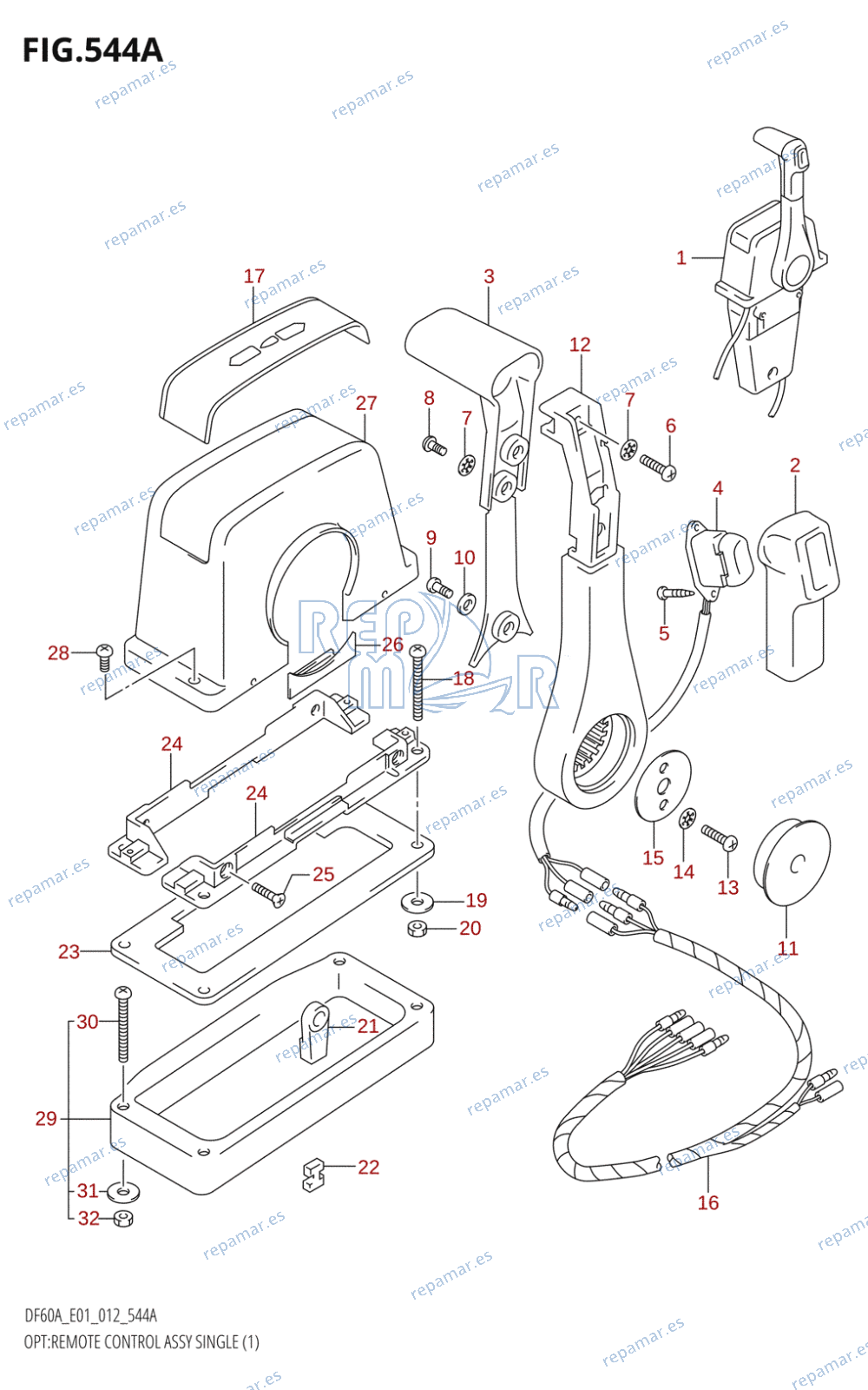 544A - OPT:REMOTE CONTROL ASSY SINGLE (1)